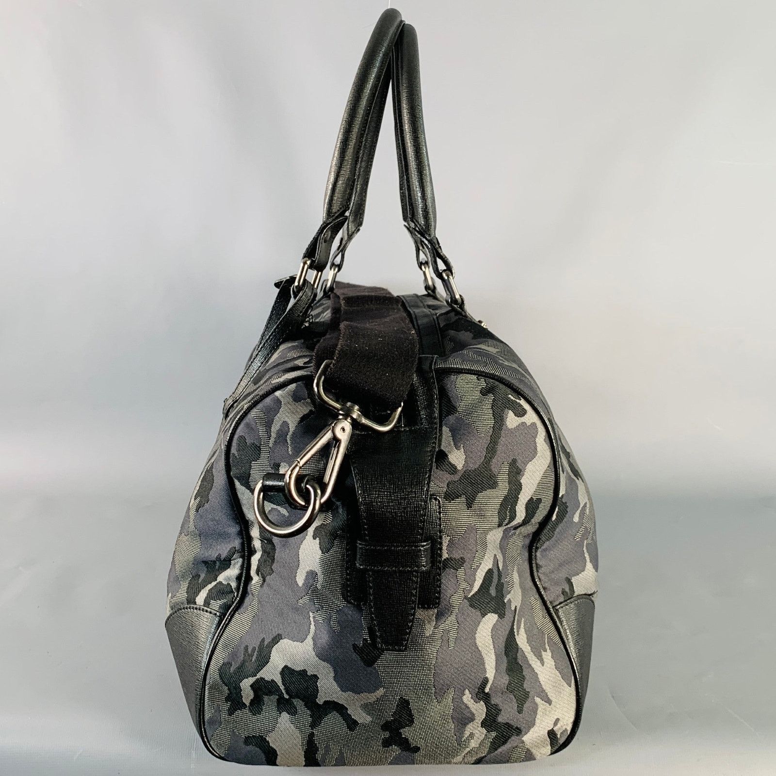 Philipp Plein PHILLIPP PLEIN Grey Camouflage Saffiano Leather Canvas Bag Size ONE SIZE - 7 Thumbnail