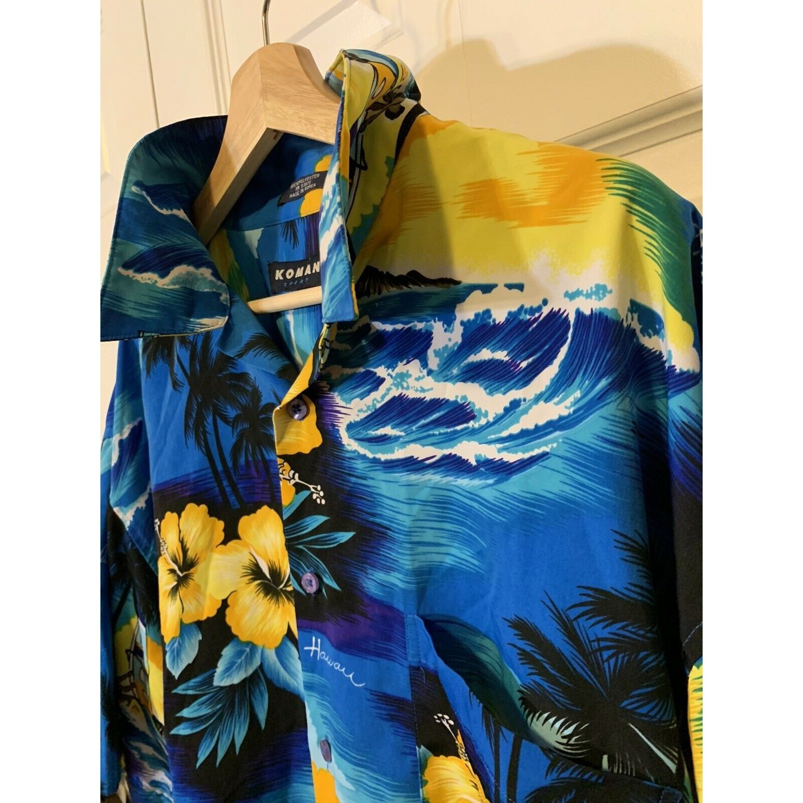 Koman Koman Sport Men’s Sz 2XL Blue Hawaiian Shirt Tropical Hawaii Size US XXL / EU 58 / 5 - 1 Thumbnail