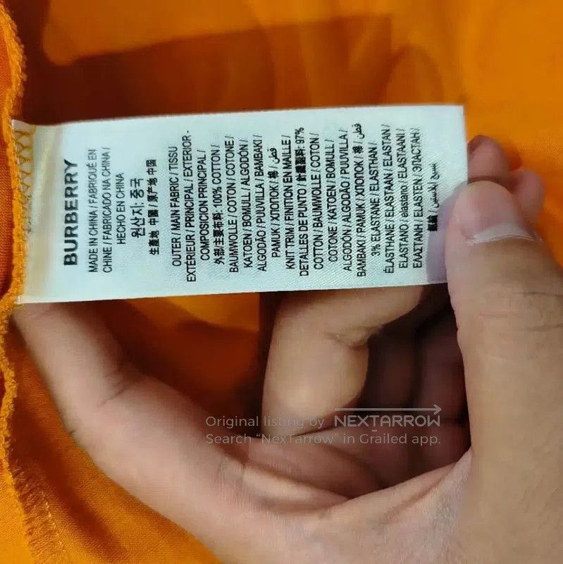 Burberry Burberry Orange Cotton Women's T-shirt. Size S / US 4 / IT 40 - 5 Thumbnail