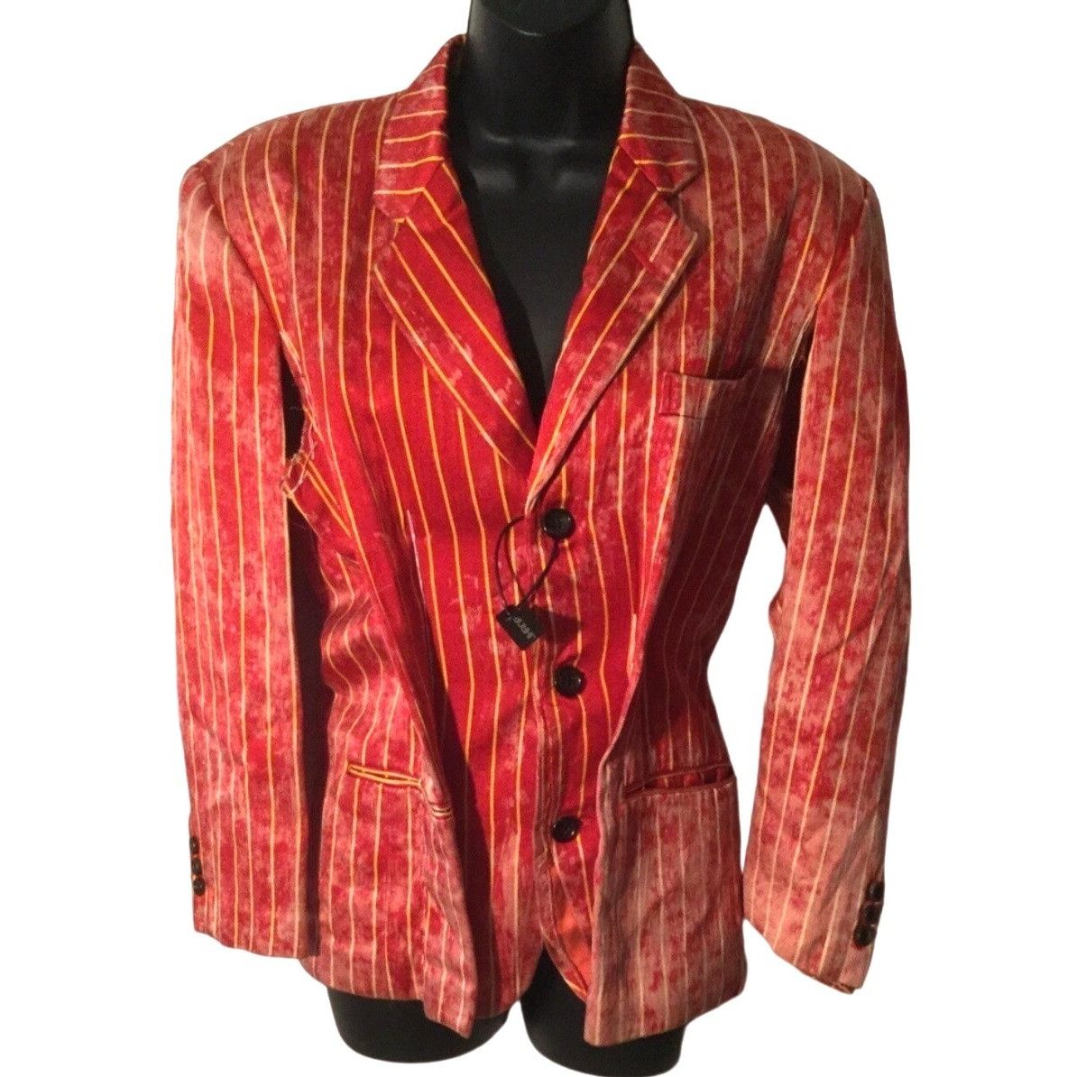 Comme des Garcons vintage COMME DES GARCONS 1991 red acid washed pinstripe dec Size S / US 4 / IT 40 - 1 Thumbnail