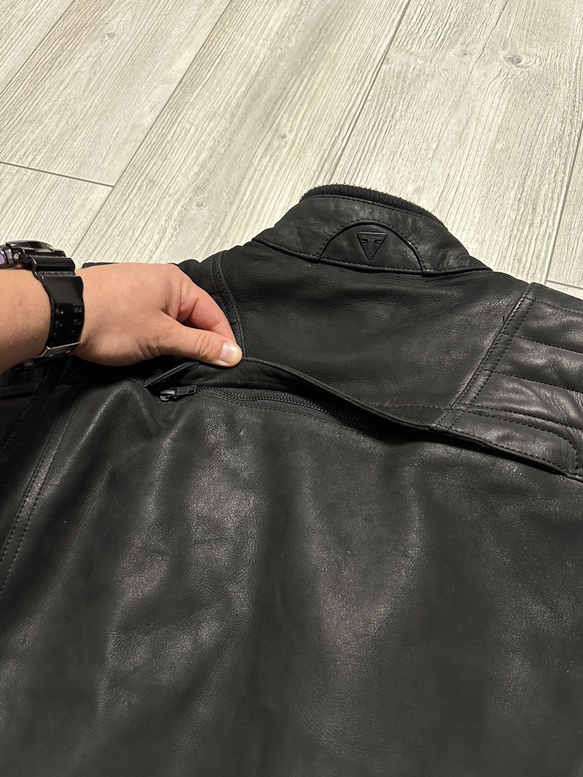 Leather Triumph Motorcycle Black Jacket Mens Leather Size US XL / EU 56 / 4 - 10 Thumbnail