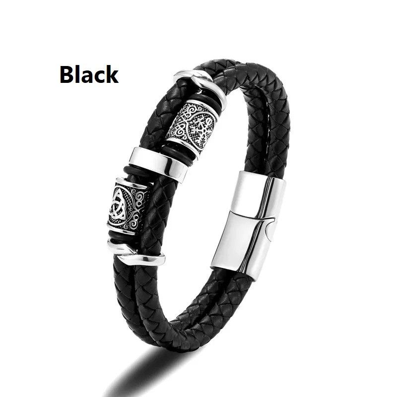 Other Viking Double Layer Leather Bracelet Accessories Cuff Gift Size ONE SIZE - 10 Thumbnail
