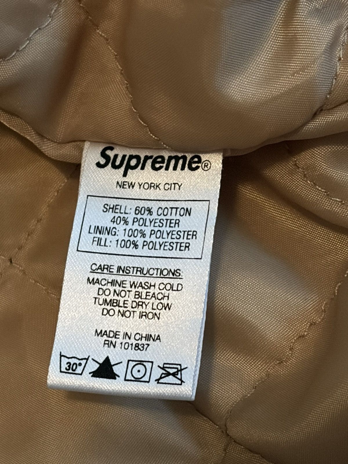 Supreme Supreme Varsity Pinstripe Jacket SS19 tan size Small S Size US S / EU 44-46 / 1 - 7 Thumbnail