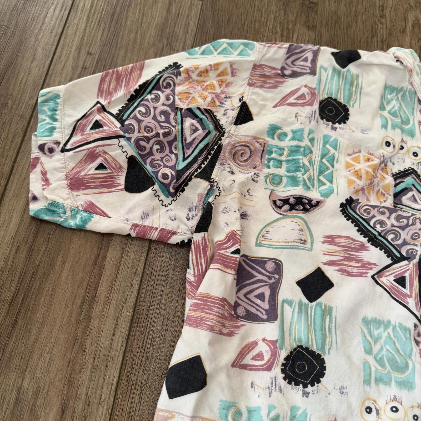 Other Vintage 90s Abstract Geometric Art Button Up Size US L / EU 52-54 / 3 - 10 Thumbnail