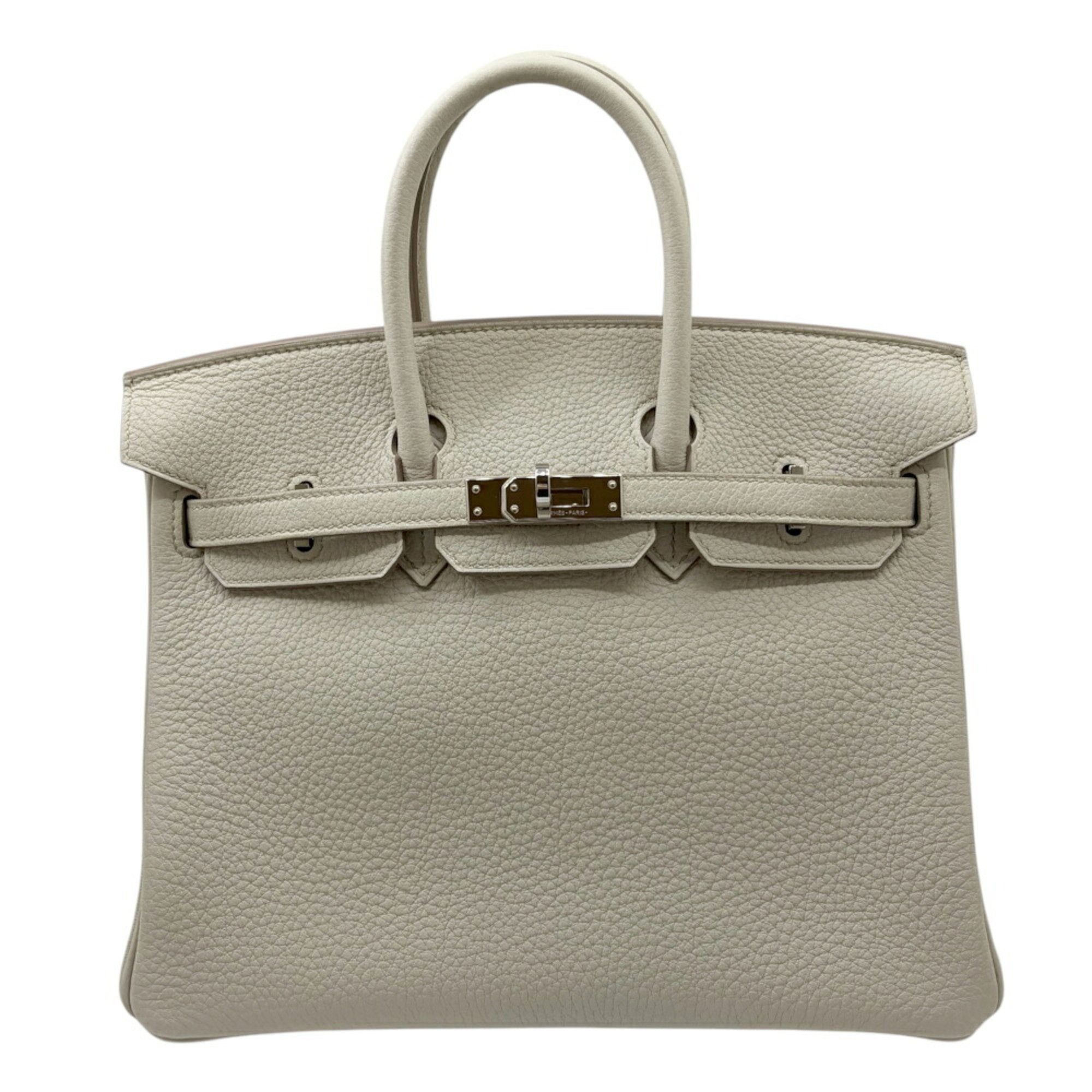 Hermes HERMES Birkin 25 Togo Leather Handbag with W Stamp, Ivory/Light Gray, for Women and Men Size ONE SIZE - 1 Thumbnail