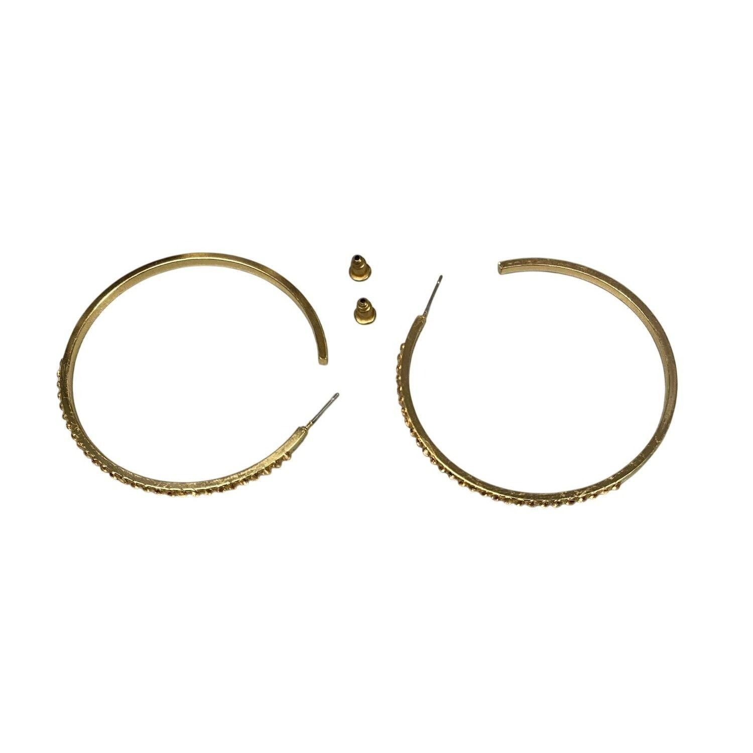 Other Gold-Tone Rhinestone 2 inch Hoop Pierced Earrings Size ONE SIZE - 5 Thumbnail