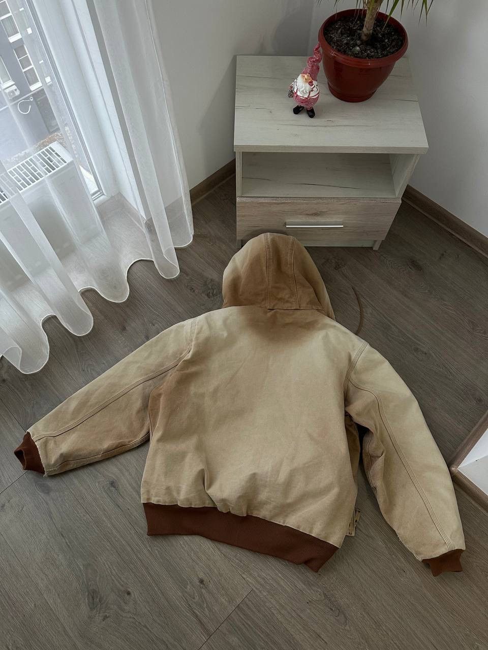 Carhartt × Carhartt Wip × Vintage Vintage Carhartt Active Detroit Denim Beige Faded Jacket Size L / US 10 / IT 46 - 12 Thumbnail