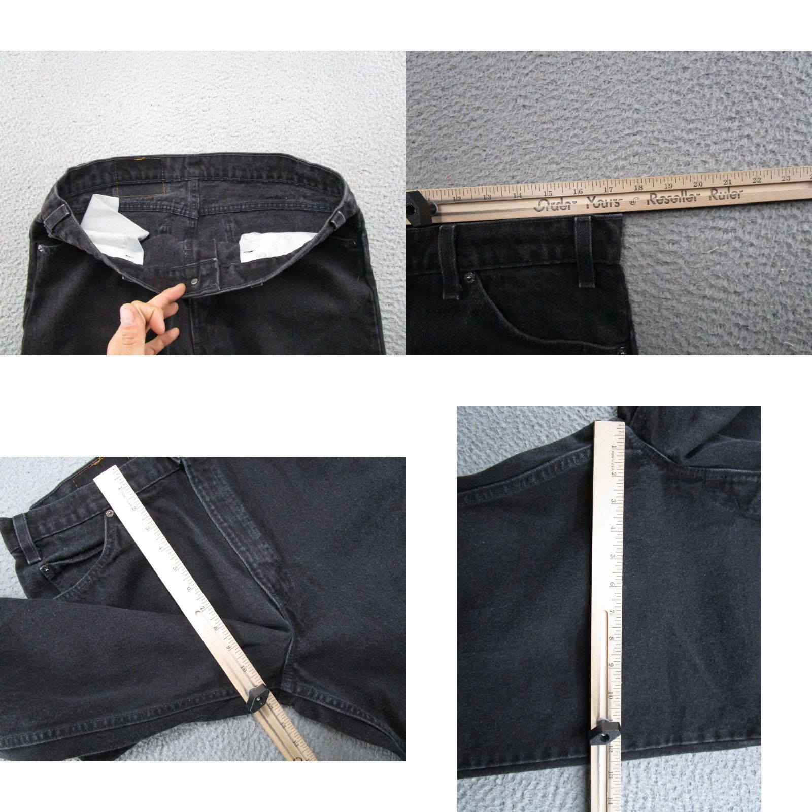 Levi's VINTAGE Levis 550 Orange Tab Relaxed Fit Tapered Leg Black Jeans Tag 36x32 READ Size US 36 / EU 52 - 8 Thumbnail