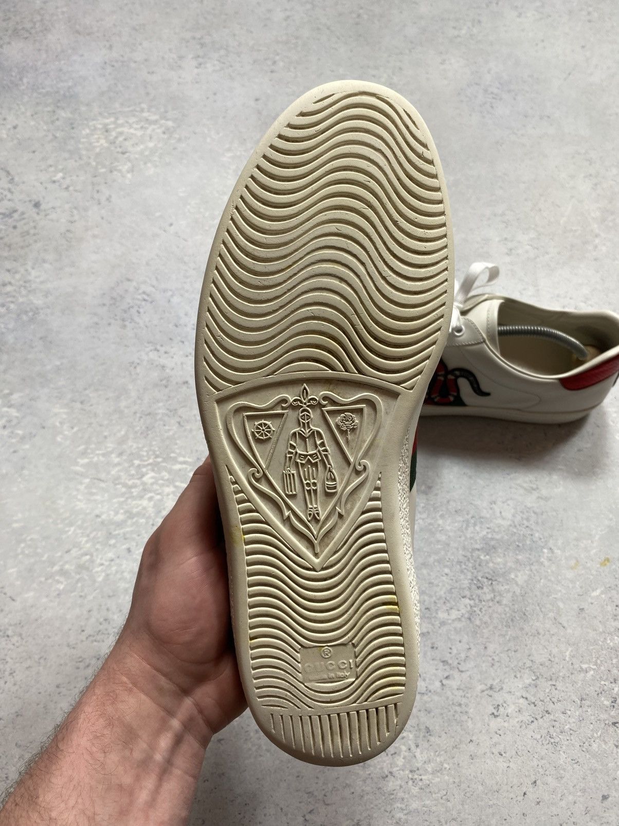 Gucci Gucci Ace Snake White Leather Shoes Trainers UK11 US11.5 Size US 11.5 / EU 44-45 - 10 Thumbnail