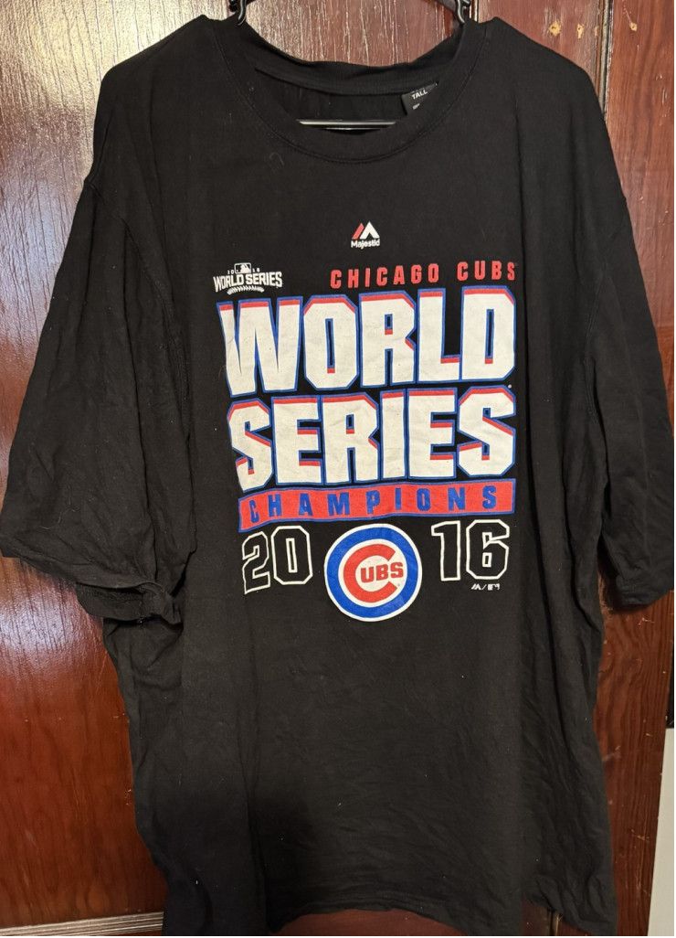 Majestic Chicago Cubs 16 World Series Champion Tee Men Sz 3XLT Black Size US XL / EU 56 / 4 - 1 Thumbnail