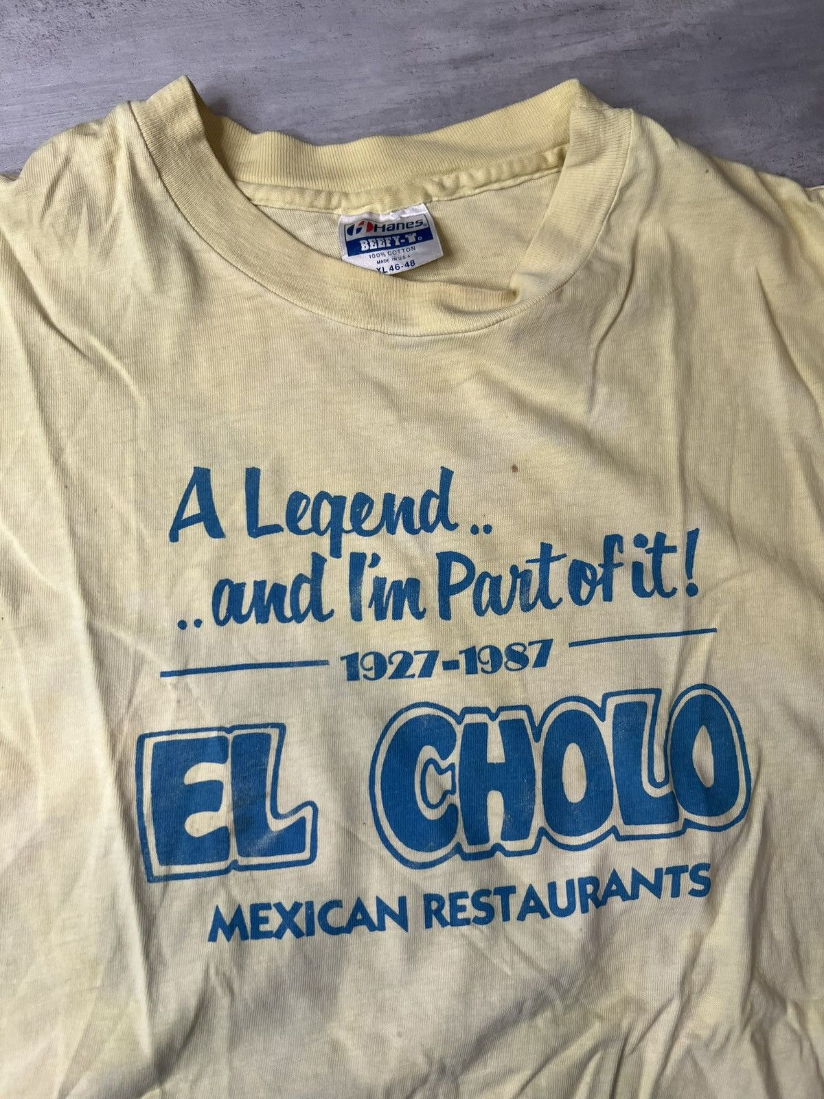 Hanes 1987 el cholo Mexican food Los Angeles Hanes Size US XL / EU 56 / 4 - 3 Thumbnail