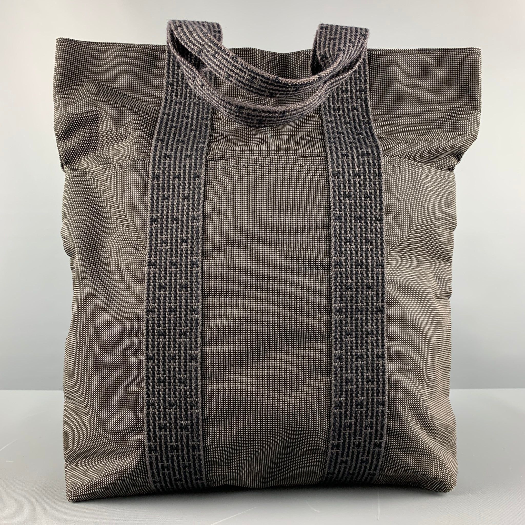 image of Hermes Black Taupe Nailhead Polyamide Blend Bags, Men's