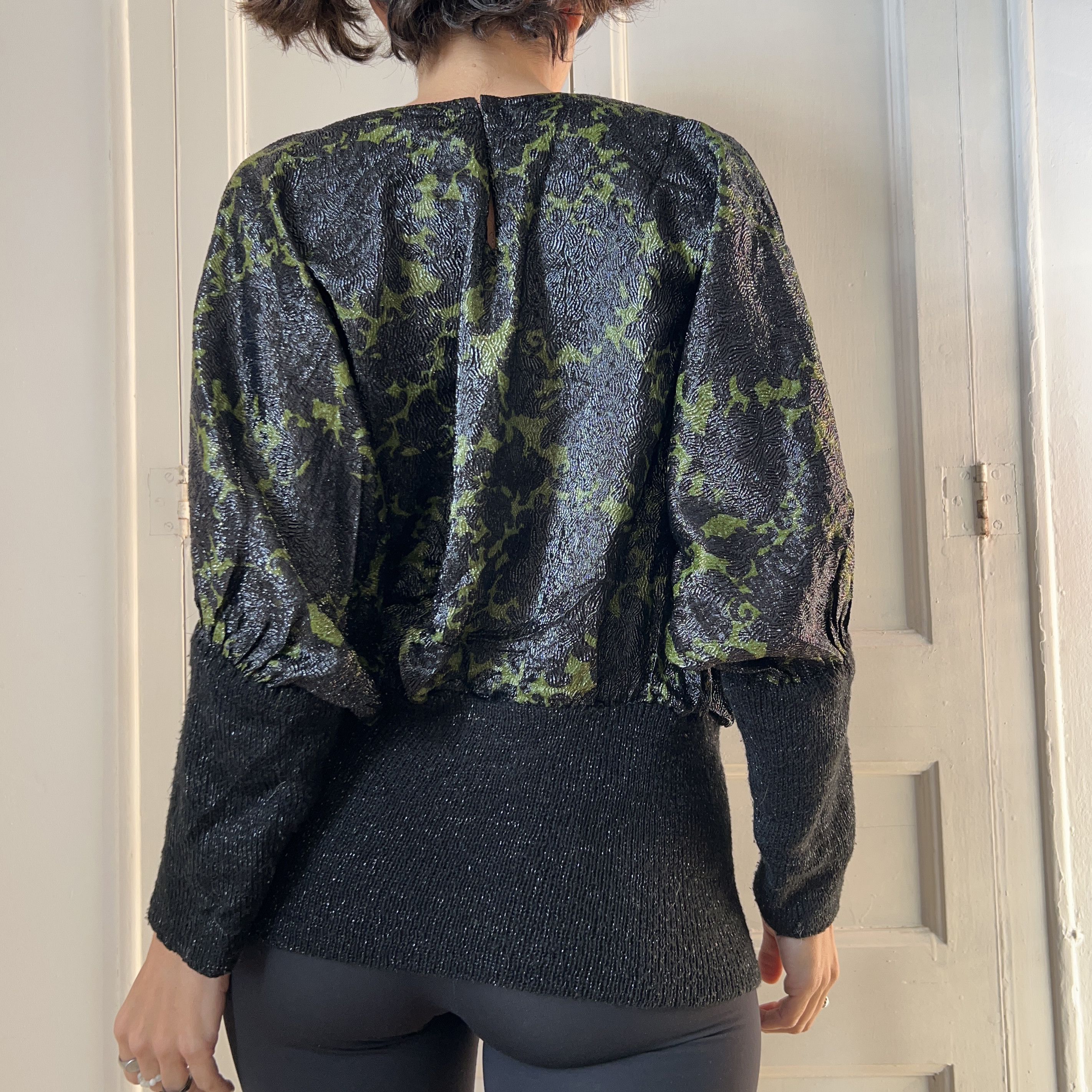 Vintage Vintage 80s Batwing Sparkle Blouse Size ONE SIZE - 3 Thumbnail