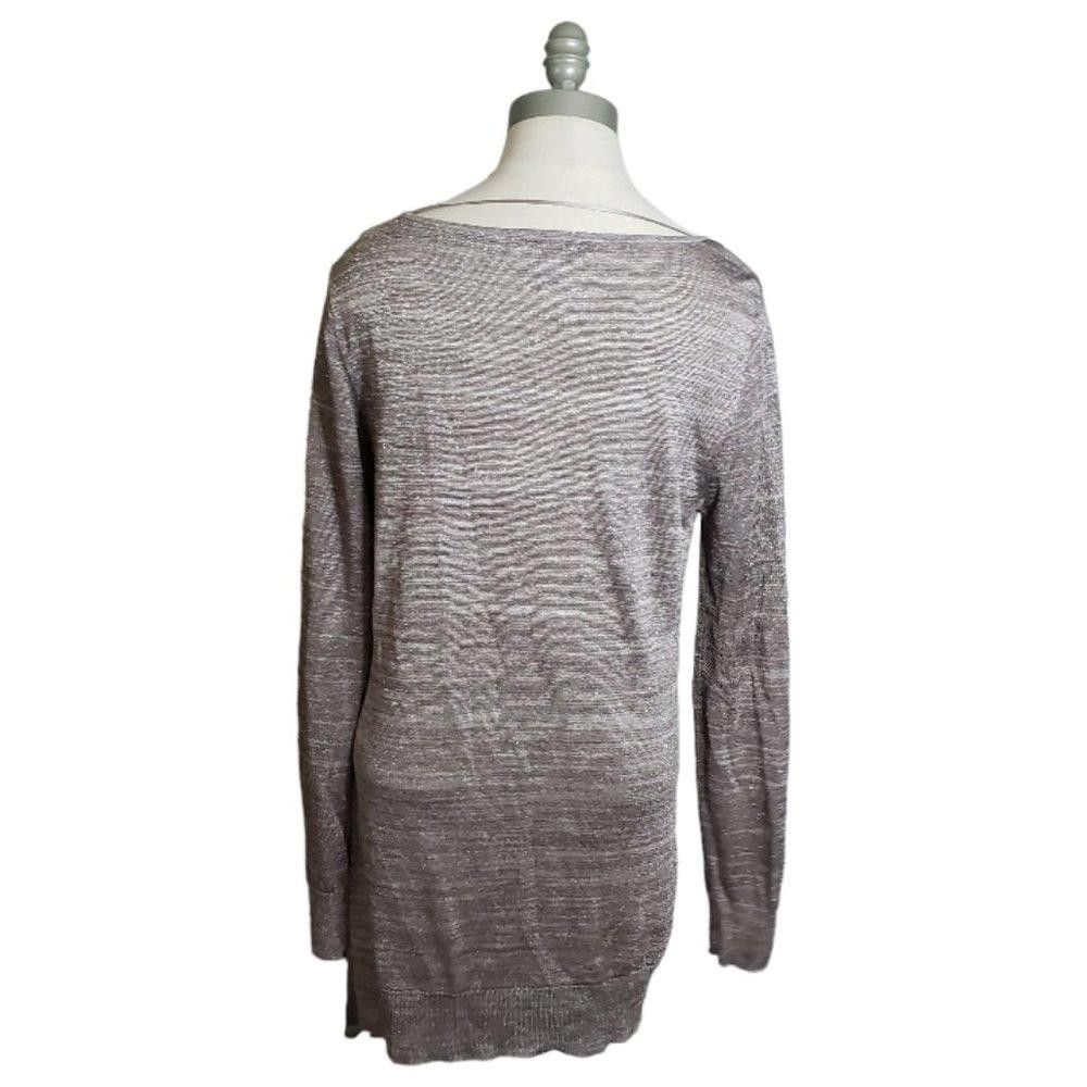 Designer CT860 INC Ladies Brown/Tan Sparkly Scoop Neck Sweater L Size L / US 10 / IT 46 - 4 Thumbnail