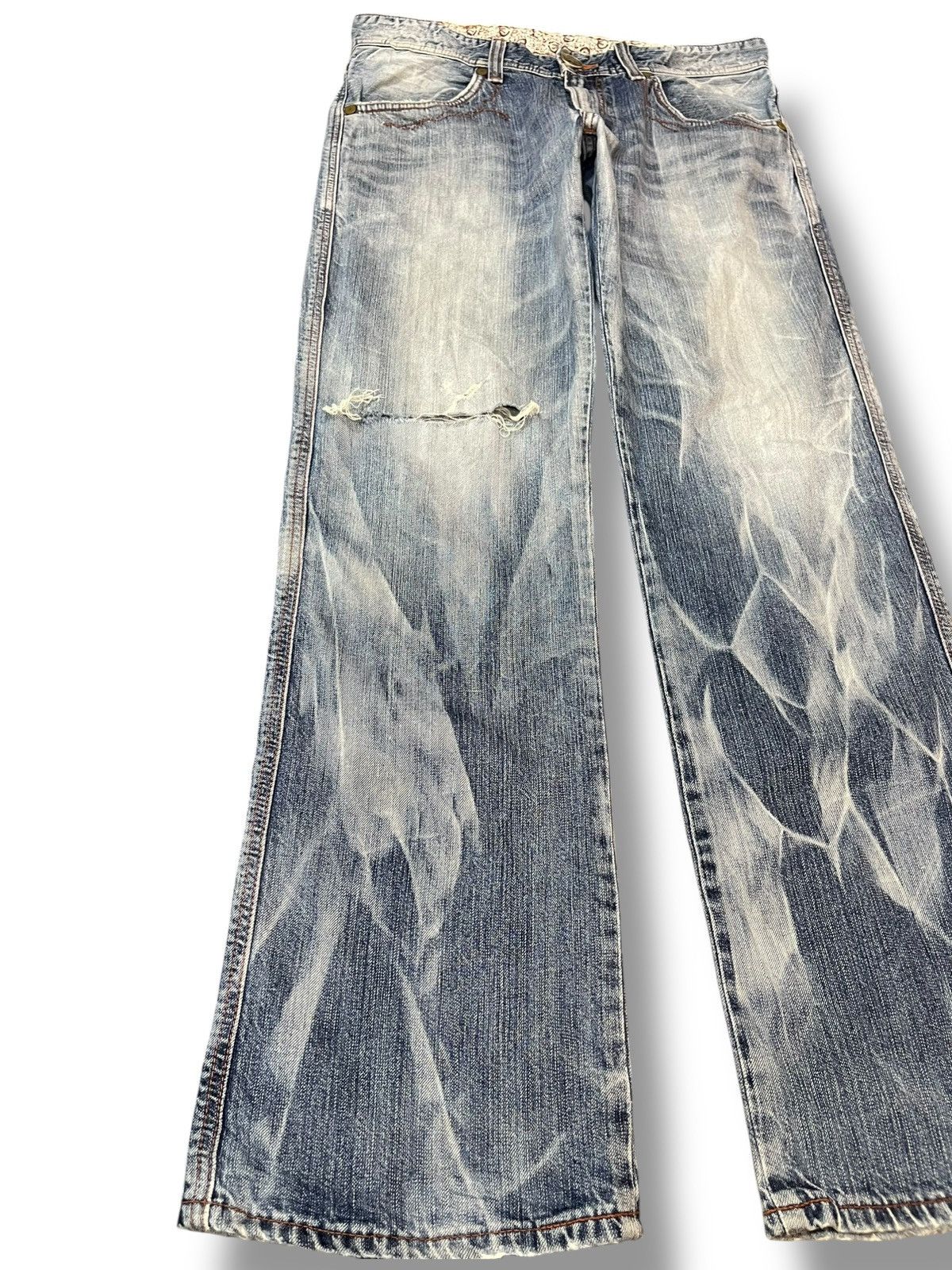 Edwin Vintage Edwin 503 Blue Trip Stonewash/Acidwash Denim Size US 35 - 3 Thumbnail