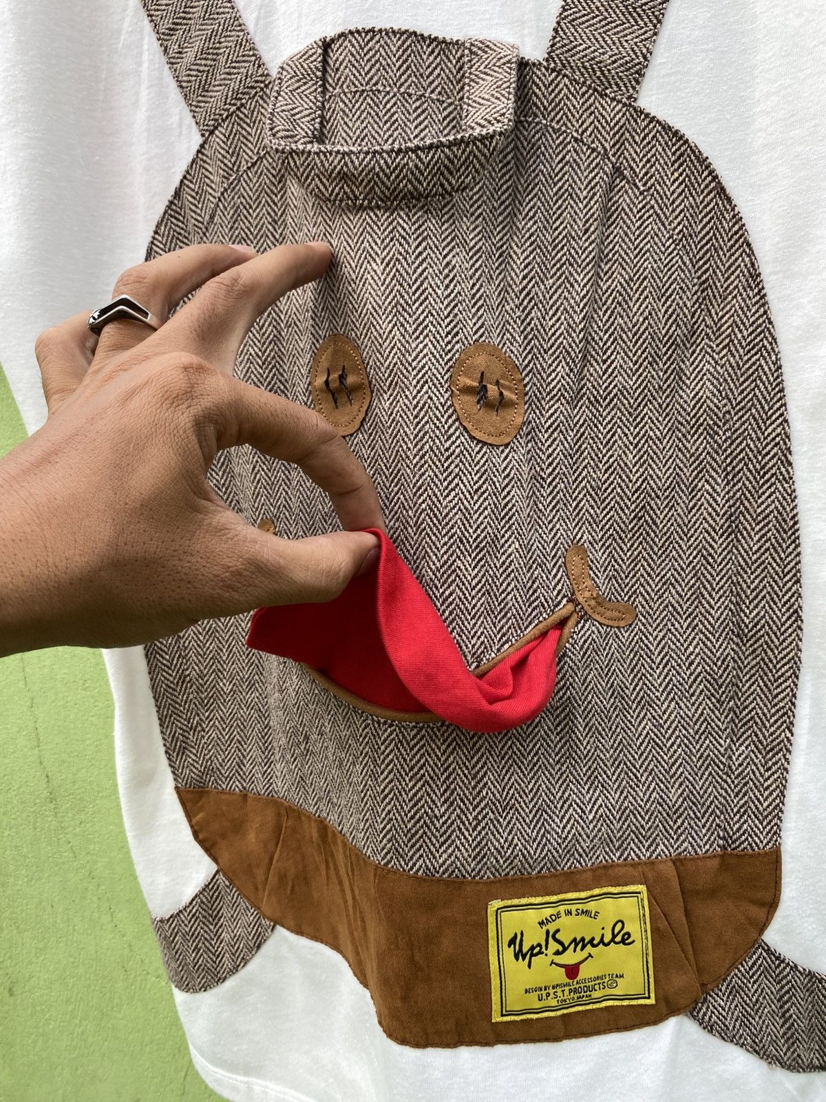 Japanese Brand Up! Smile Cartoon Tongue Patch Tee Cute Backpack 3D Japanese Size L / US 10 / IT 46 - 15 Thumbnail