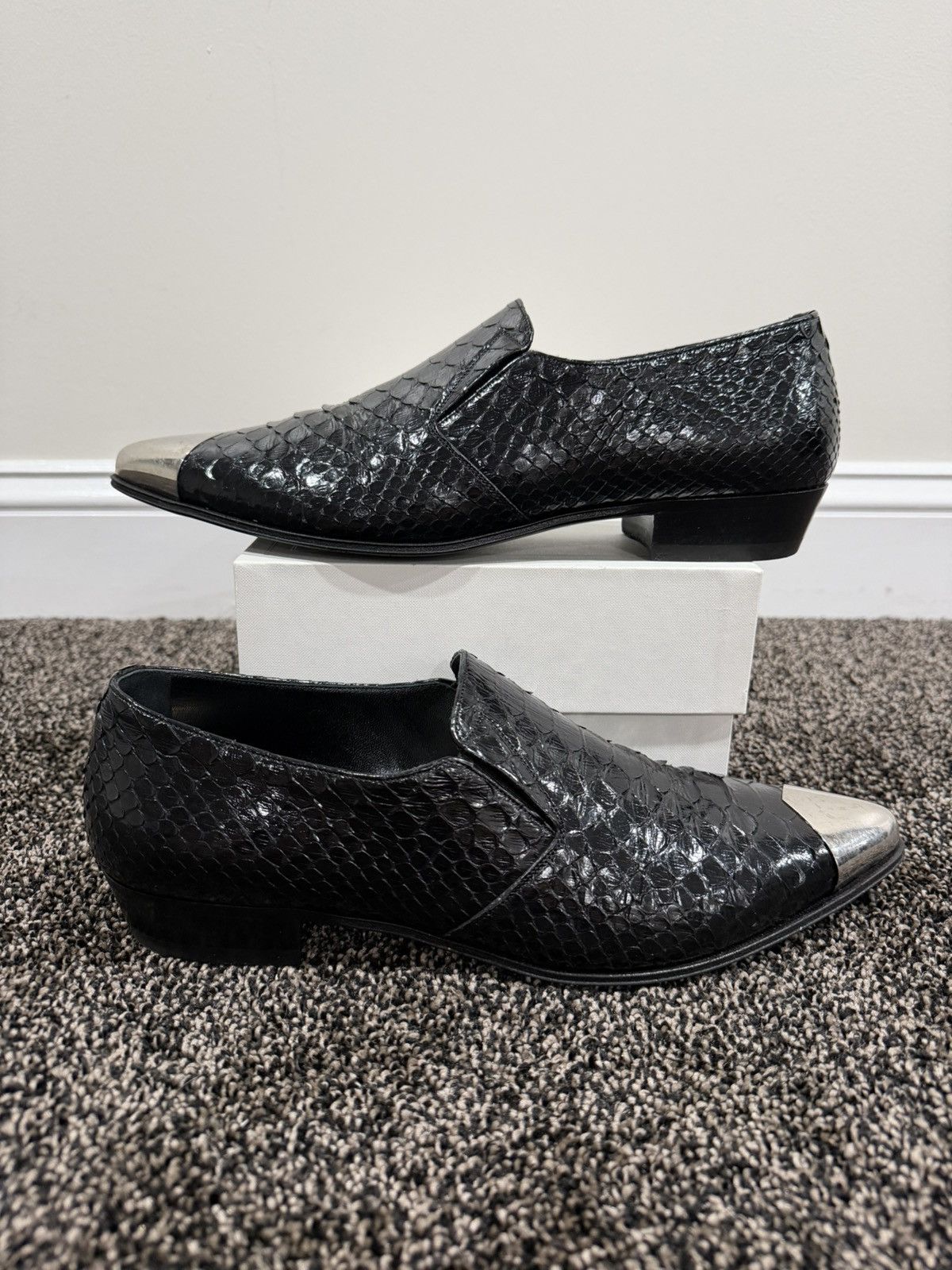 Celine × Hedi Slimane Celine x Hedi SS19 Python Jacno Slipper Shoes 30 Metal Toe Size US 10 / EU 43 - 15 Thumbnail