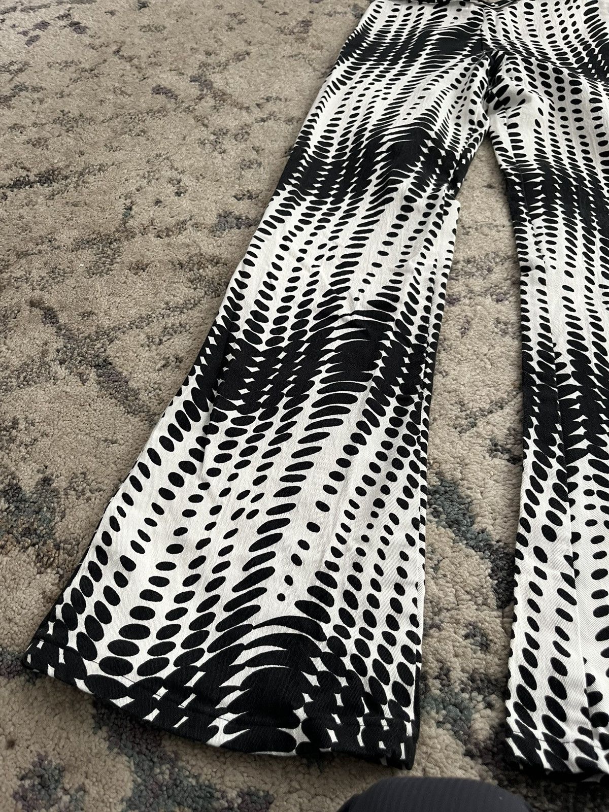 Vintage Vintage Patterned Flare Pants Size 26" / US 2 / IT 38 - 2 Thumbnail