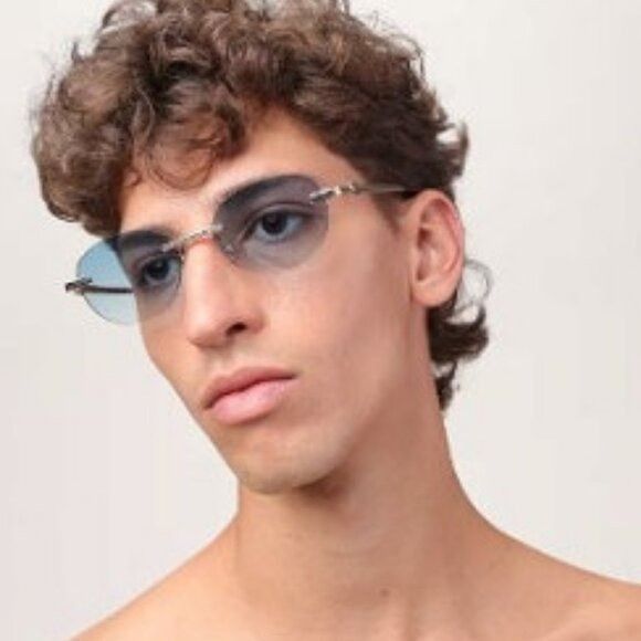 Palm Angels Palm Angels PERI10H CRYSTAL 1007 Sunglasses Gunmetal Oval Size ONE SIZE - 2 Thumbnail
