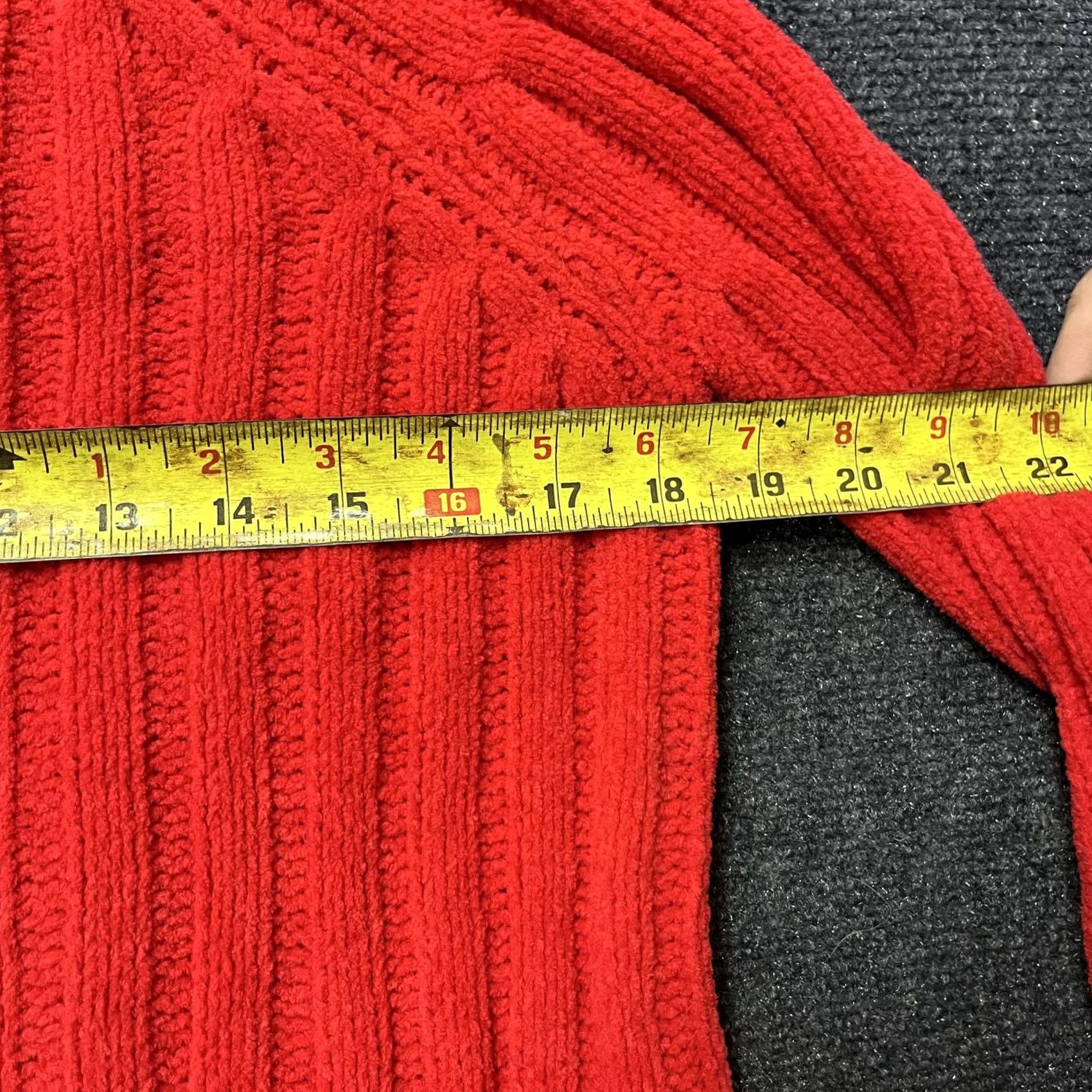 Vintage American Eagle Womens XS Red Chenille Mock Neck Ribbed Pullover Sweater Size XS / US 0-2 / IT 36-38 - 4 Thumbnail