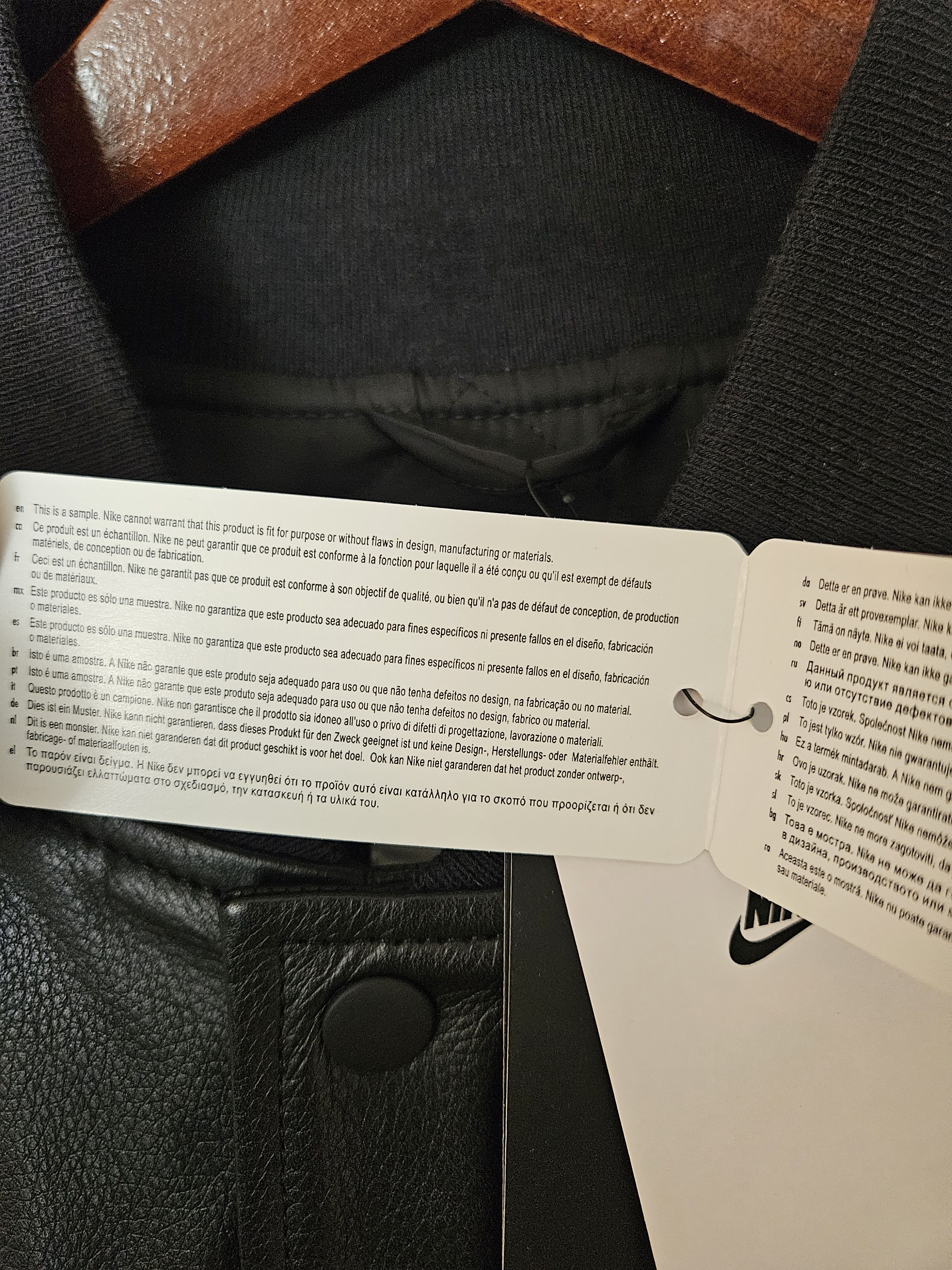 Nike Big Swoosh Leather Jacket Sample Size US L / EU 52-54 / 3 - 6 Thumbnail
