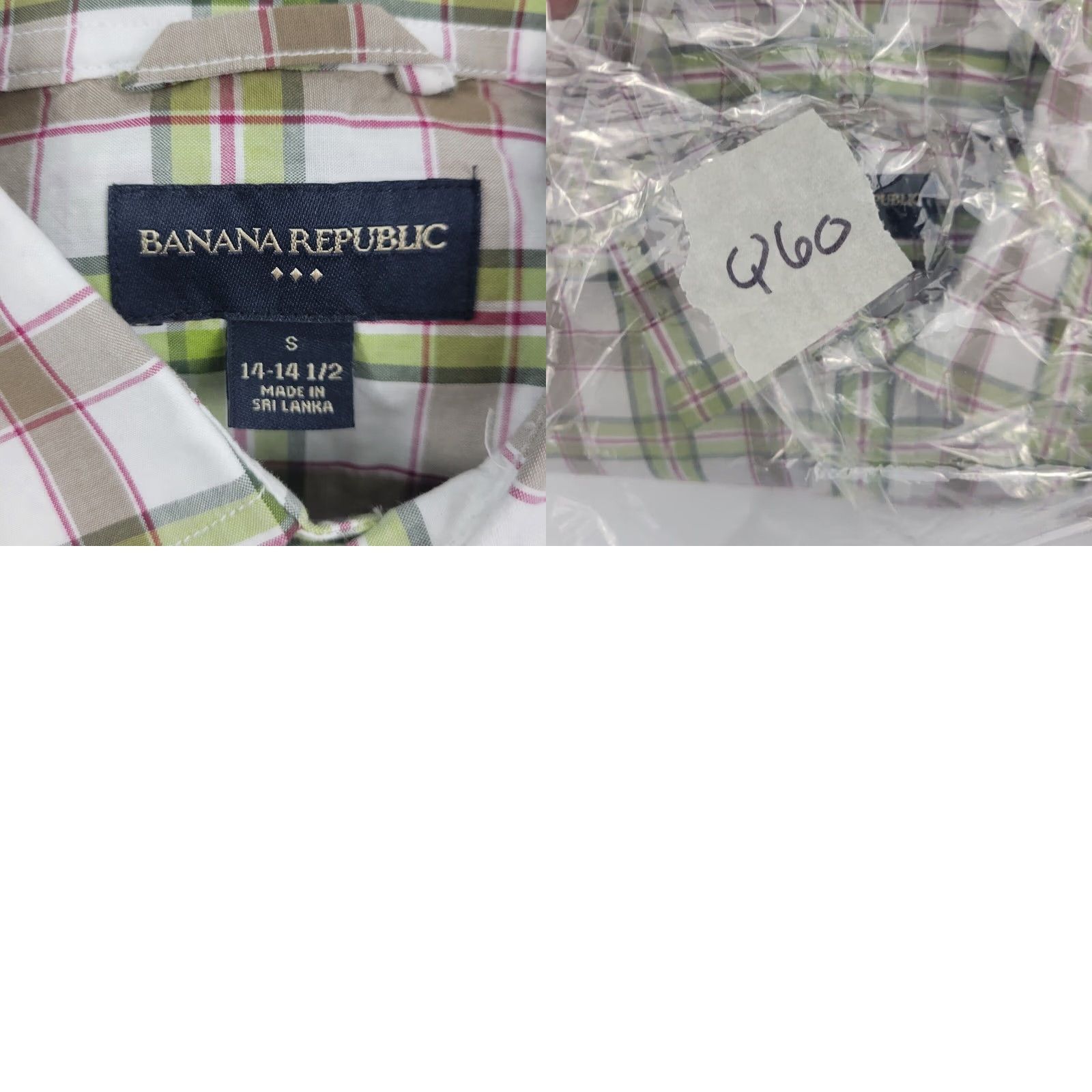 Banana Republic Banana Republic Dress Shirt Green Plaid Long Sleeve 14 14.5 Mens Regular Button-Front Shirt Size 40R - 8 Thumbnail
