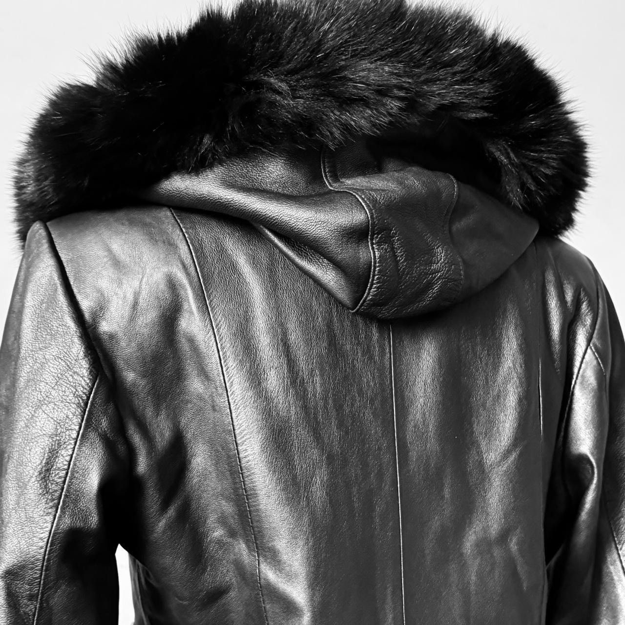 Vintage So sick fitted leather biker avant garde jacket with hood Size M / US 6-8 / IT 42-44 - 8 Thumbnail