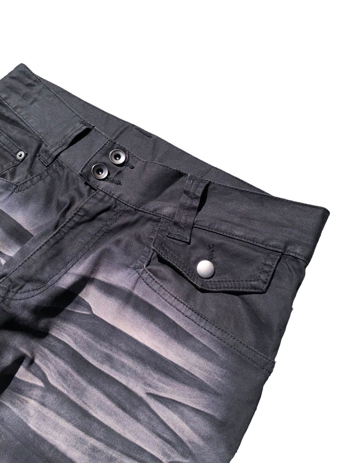 Japanese Brand Michel Klein acid wash spiral cut flare pants Size US 33 - 6 Thumbnail