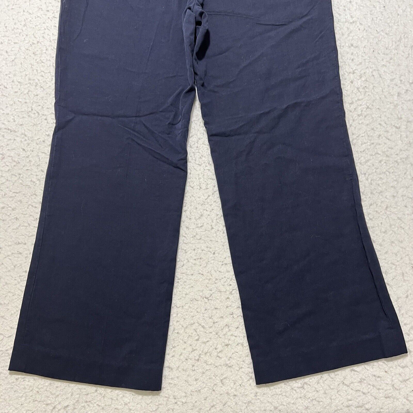 Jones New York Jones Wear 10P Flat Front Linen Blend Navy Blue Chino Pants Size 32" / US 10 / IT 46 - 7 Thumbnail