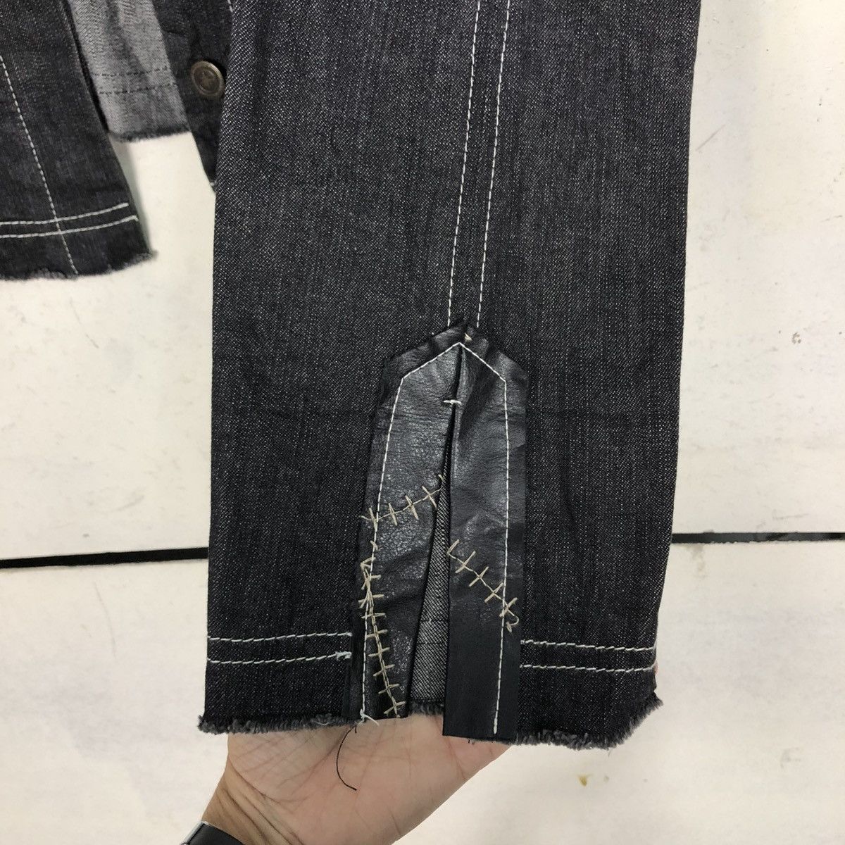 Japanese Brand 🔥VINTAGE CROPPED DENIM BIKER JACKET CARLOPIK ISSEY MIYAKE Size M / US 6-8 / IT 42-44 - 17 Thumbnail