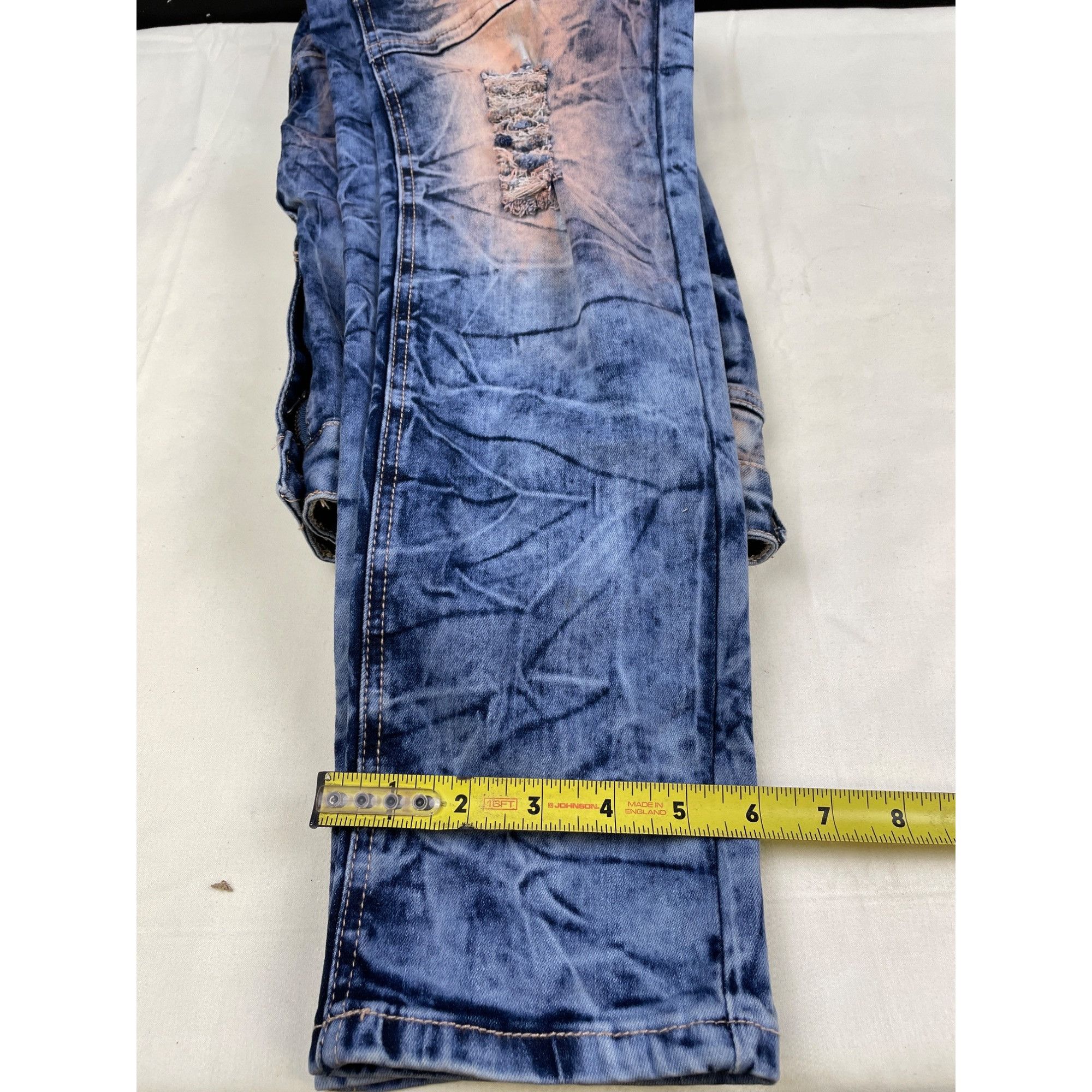 Other Mystiq Women's Blue/Orange Stretch Skinny Ripped Jeans Size Size 27" / US 4 / IT 40 - 7 Thumbnail