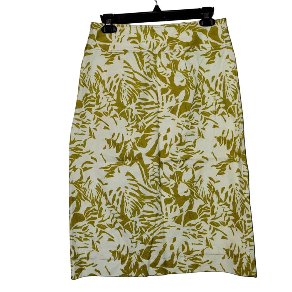 Anthropologie New Anthropologie Palm Print Asymmetrical Skirt $98 6 Green Size 28" / US 6 / IT 42 - 3 Thumbnail