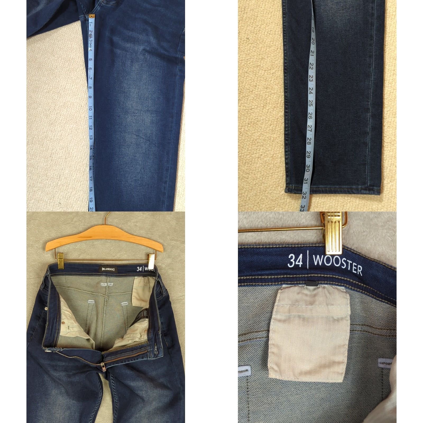 Vintage BLANKNYC Men's Wooster Slim Fit Jeans Size 34 dark wash stretch Straight leg Size US 34 / EU 50 - 9 Thumbnail