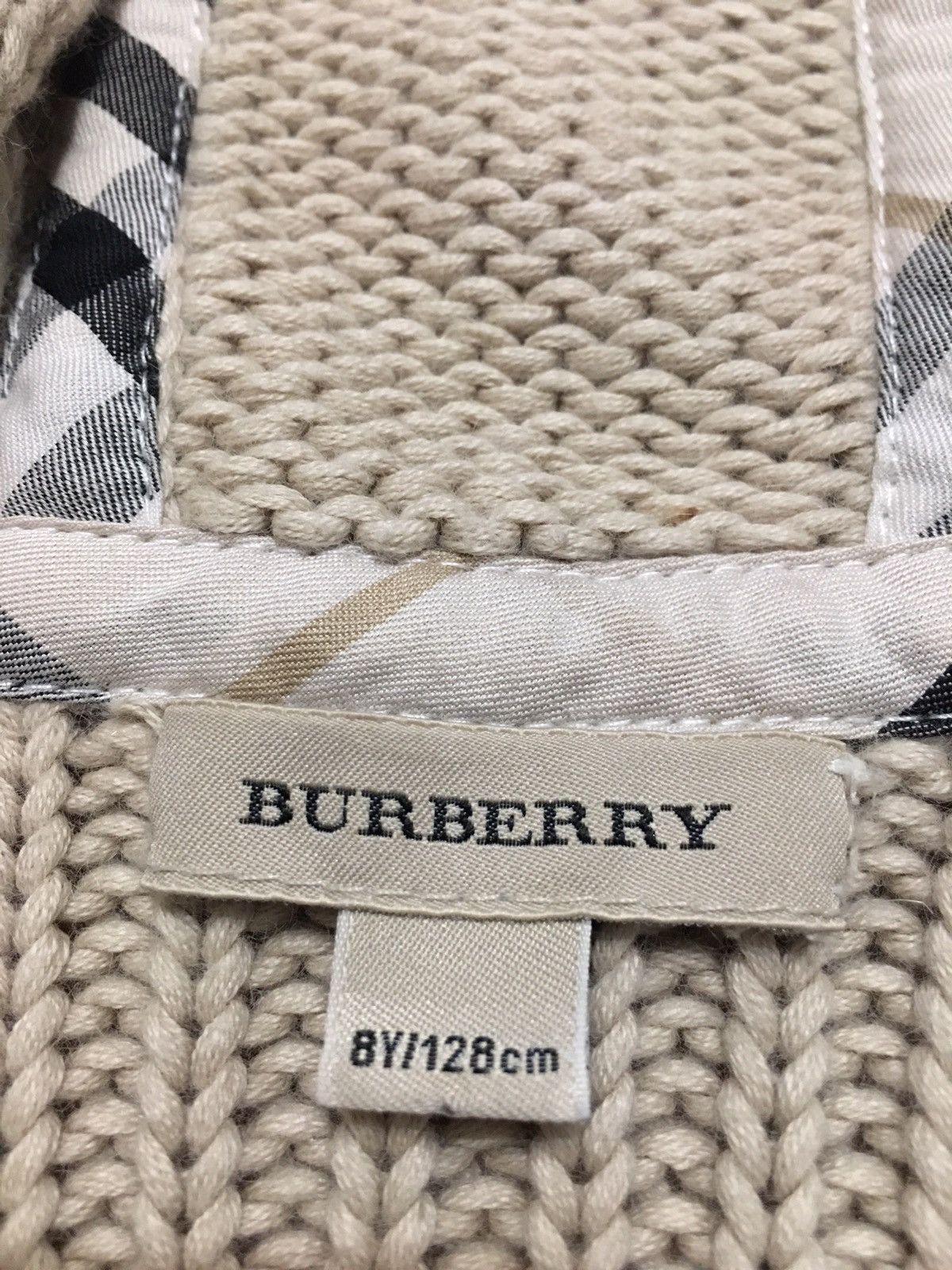 Burberry BURBERRY Beige Cotton Angora Knit Teens Cardigan Size XS / US 0-2 / IT 36-38 - 10 Thumbnail