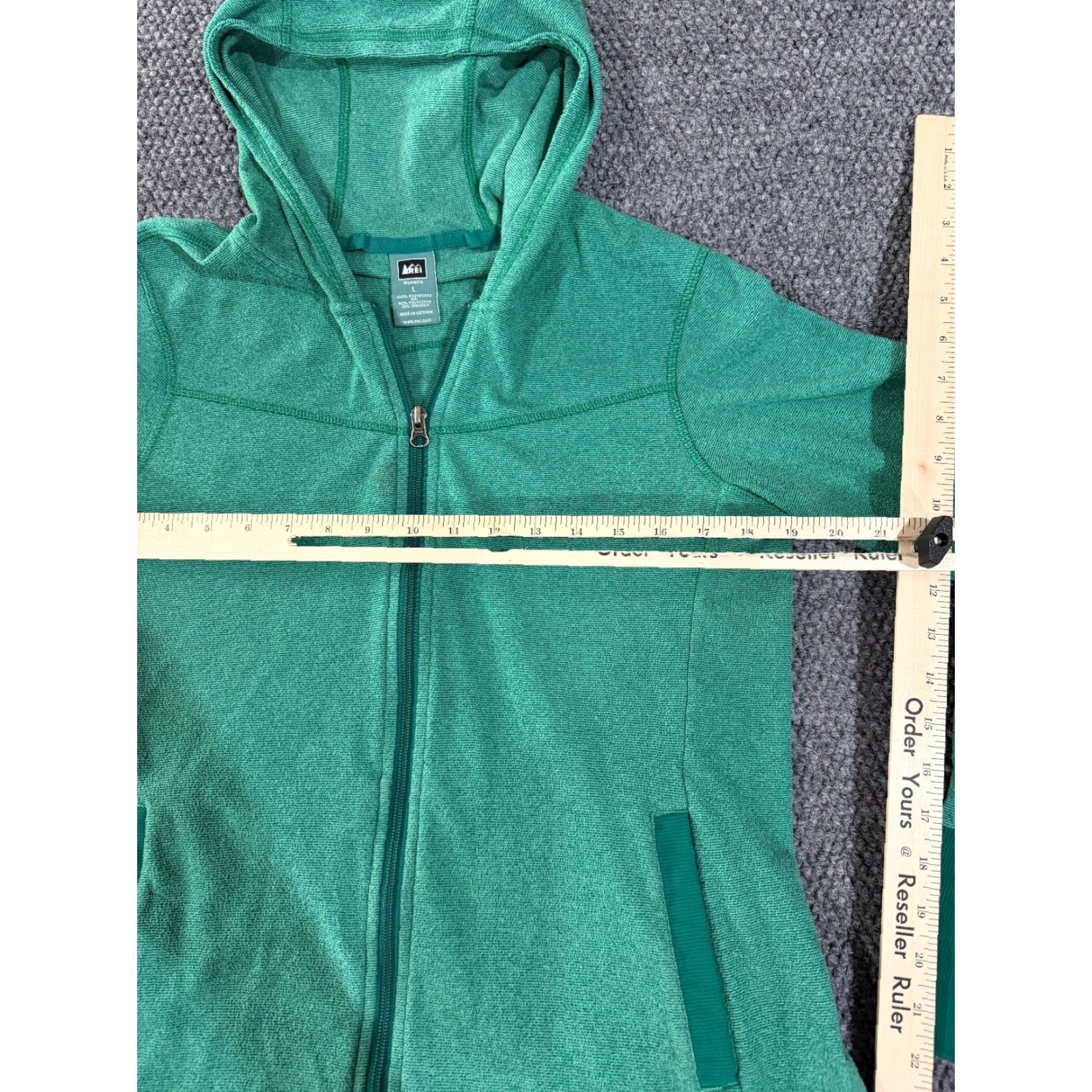 Vintage REI Full Zip Jacket Womens Large Green Outdoor Lightweight Stretch Jacket Size L / US 10 / IT 46 - 3 Thumbnail