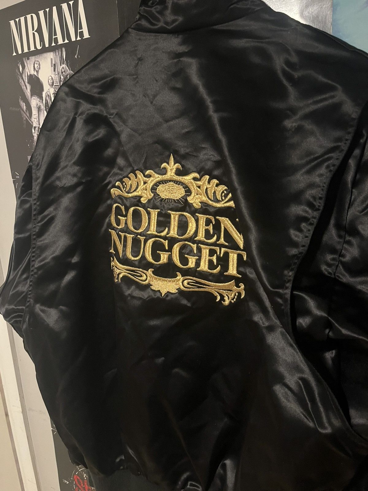 Fruit Of The Loom Vintage 80 90’s Golden Nugget Las Vegas Casino bomber Jacket Size US L / EU 52-54 / 3 - 11 Thumbnail