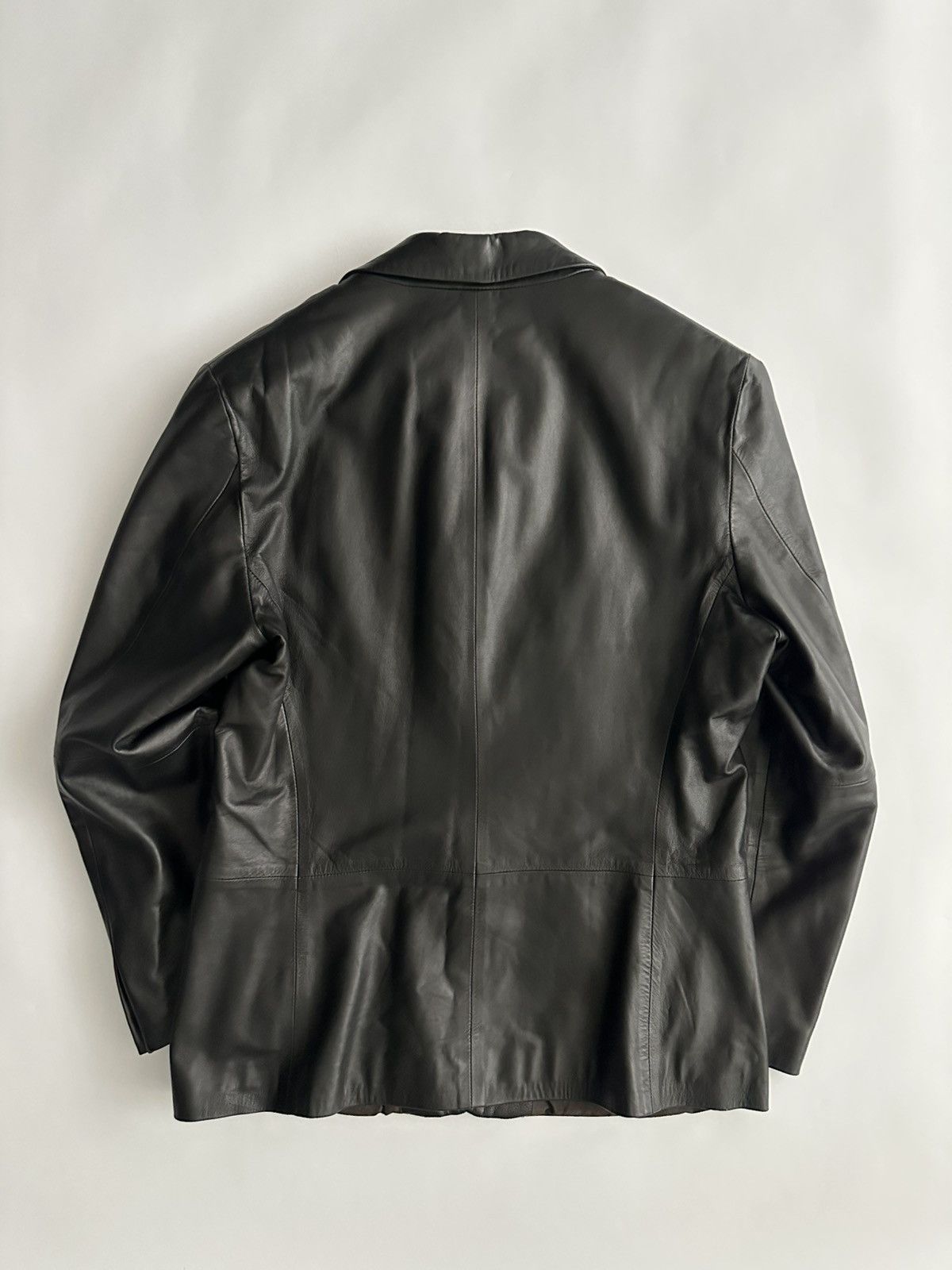 Emporio Armani Emporio Armani Leather Blazer Size US M / EU 48-50 / 2 - 2 Thumbnail