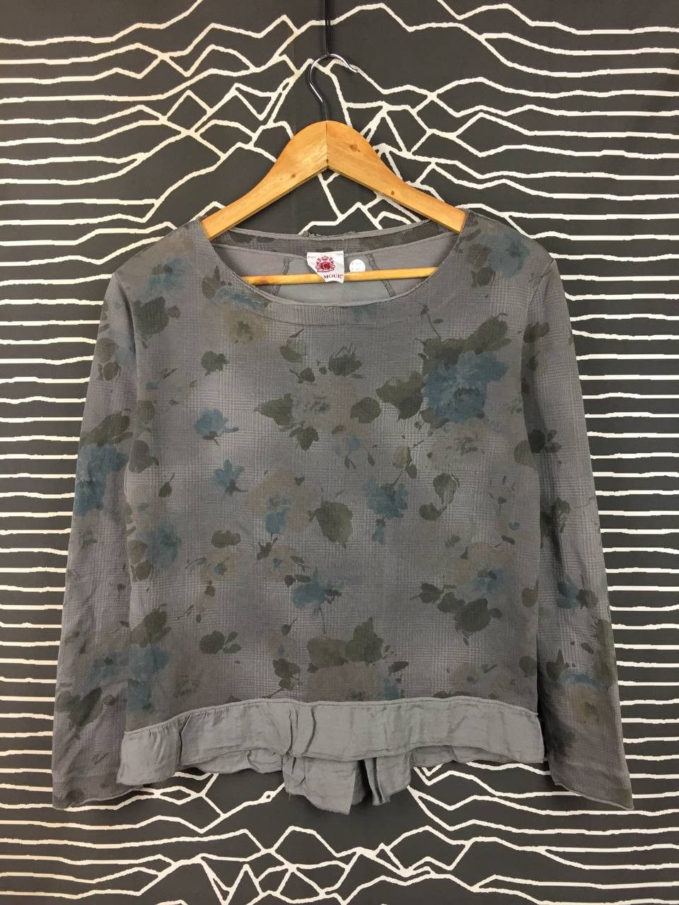 Vintage Glamour Italy Cottagecore Floral Plaid Mix Media Top Size S / US 4 / IT 40 - 1 Thumbnail