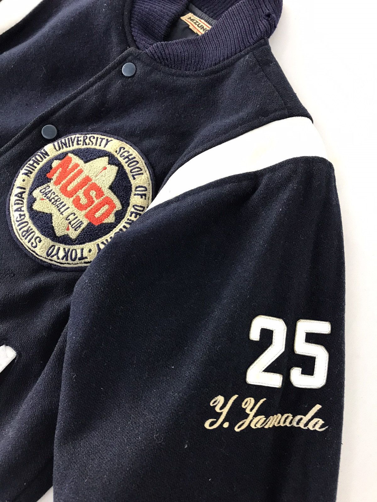 Mizuno × Vintage Vtg Mizuno Nuso Baseball Club Varsity Jacket Distressed Size US M / EU 48-50 / 2 - 5 Thumbnail