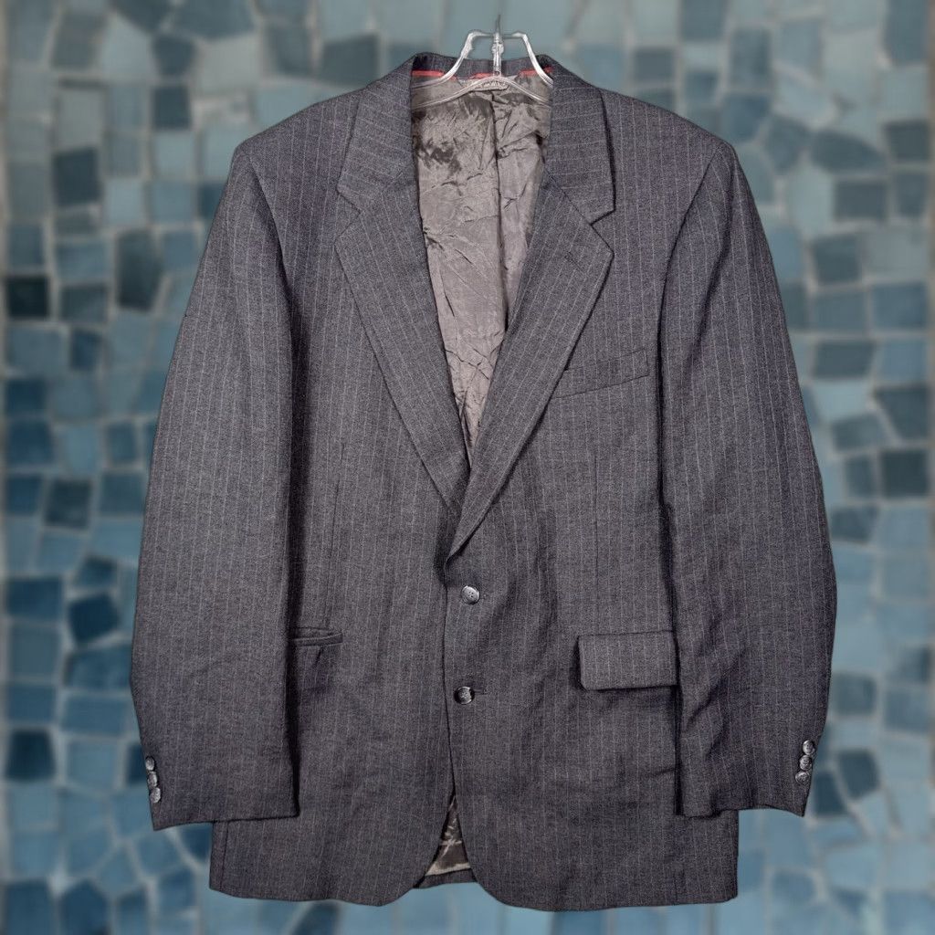 Levi's Levi's Action Suit Men 42L Strauss Business Class 2 Piece Set Vintage USA Dacron Suit Shirt Jacket Set 42 Gray Wool Polyester Size 42R - 1 Thumbnail
