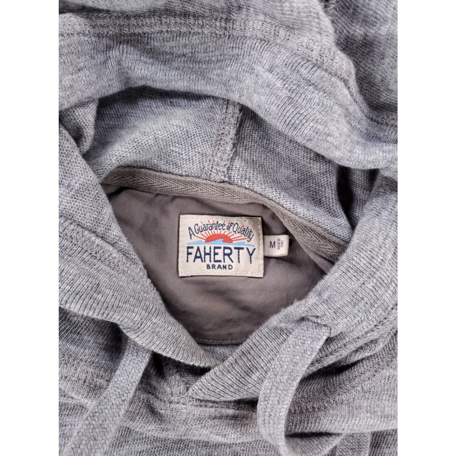 Faherty Faherty Sweatshirt Hoodie Lightweight Long Sleeve Gray Drawstring Mens M Size US M / EU 48-50 / 2 - 2 Thumbnail