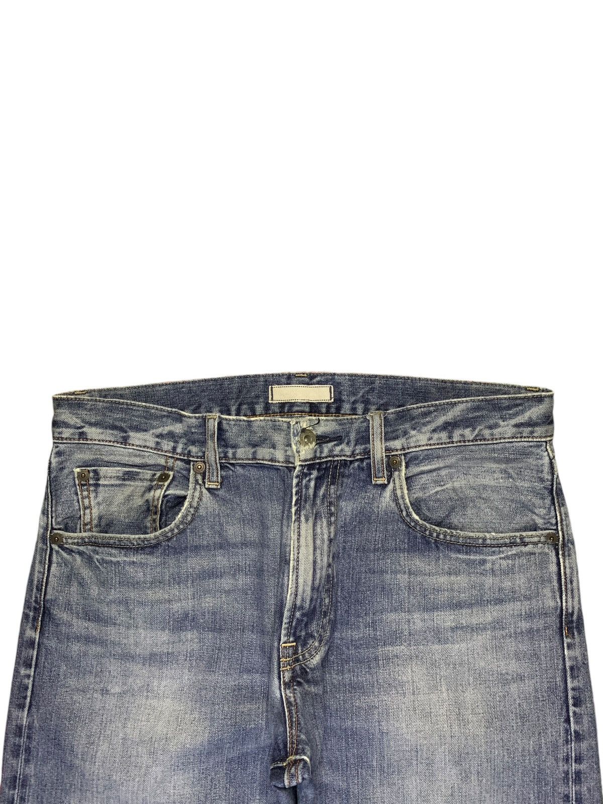 Uniqlo SALES🔥Vintage Uniqlo Selvedge Faded Distress Loose Jeans Size US 33 - 5 Thumbnail