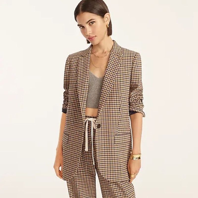 J.Crew J. Crew Alfie Check Blazer Italian Stretch Wool BA482 Size XS / US 0-2 / IT 36-38 - 1 Thumbnail