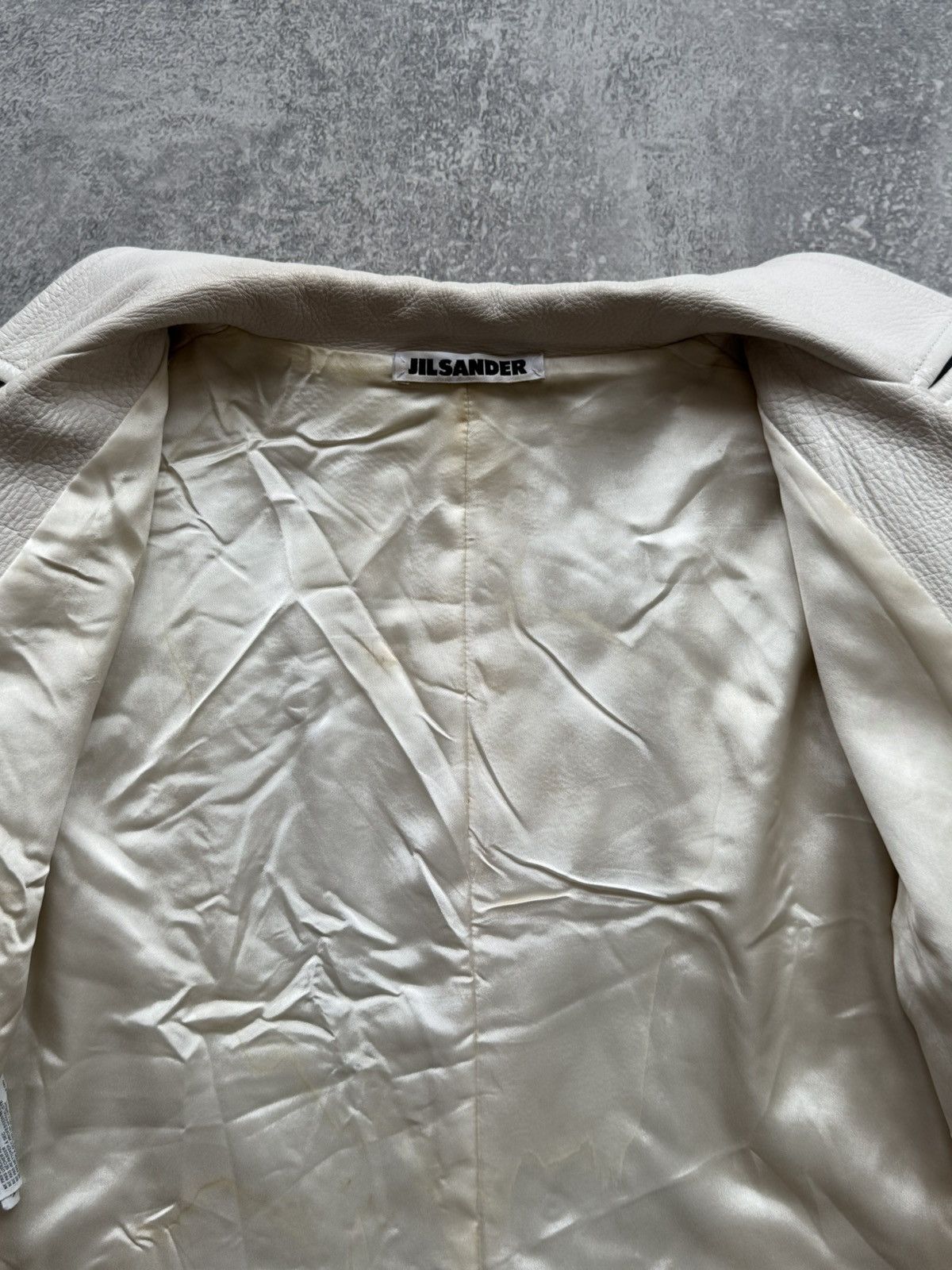 Jil Sander Vintage Jil Sander Leather Blazer Jacket White Size XS / US 0-2 / IT 36-38 - 10 Thumbnail