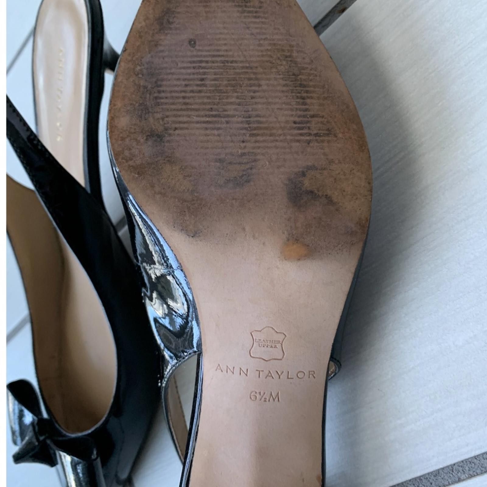 Ann Taylor Ann Taylor Paten Leather Bow Sling Back Size US 6.5 / IT 36.5 - 4 Thumbnail
