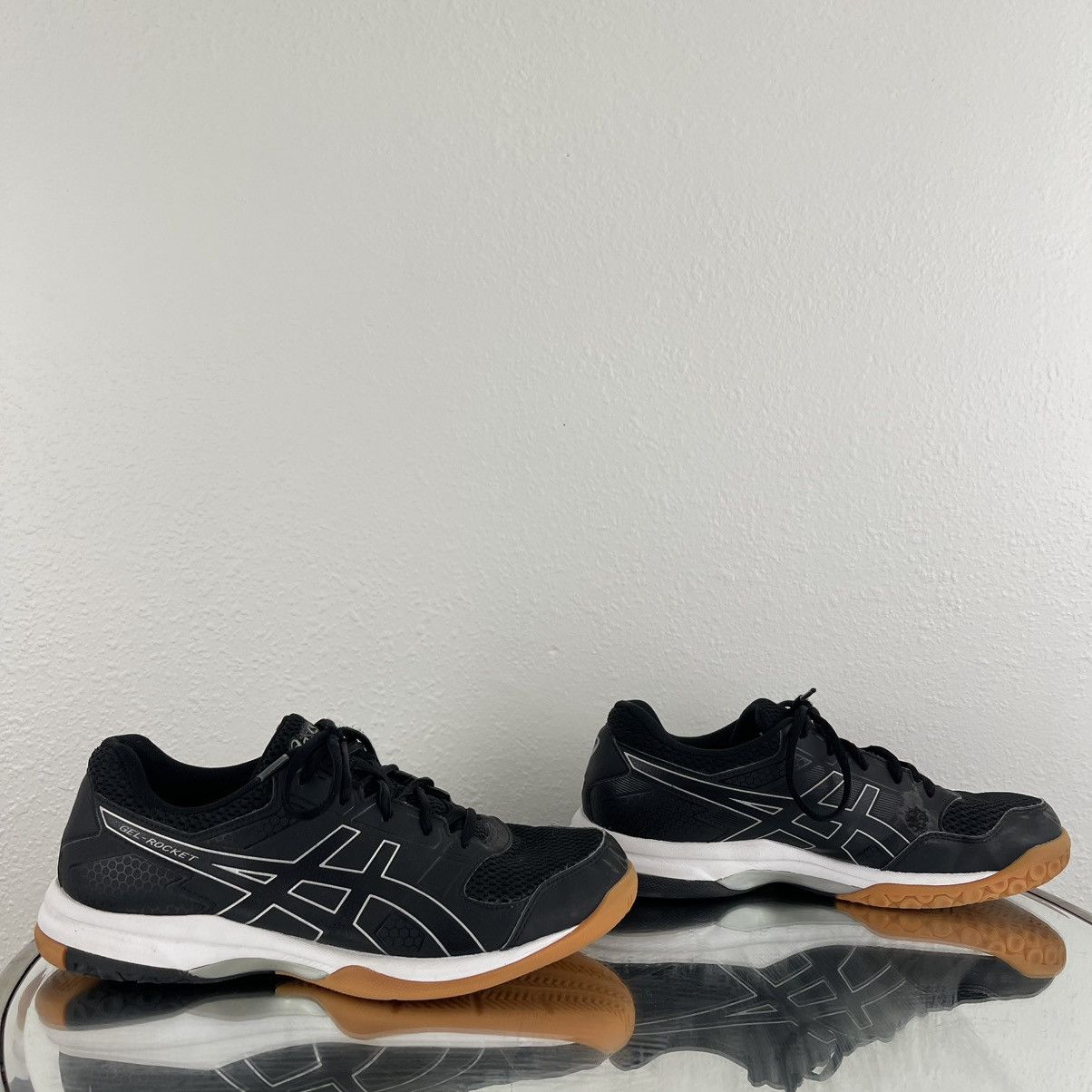 Asics ASICS Womens Black White Gel-Rocket 8 B756Y Sport Shoes Size US 9 / IT 39 - 3 Thumbnail