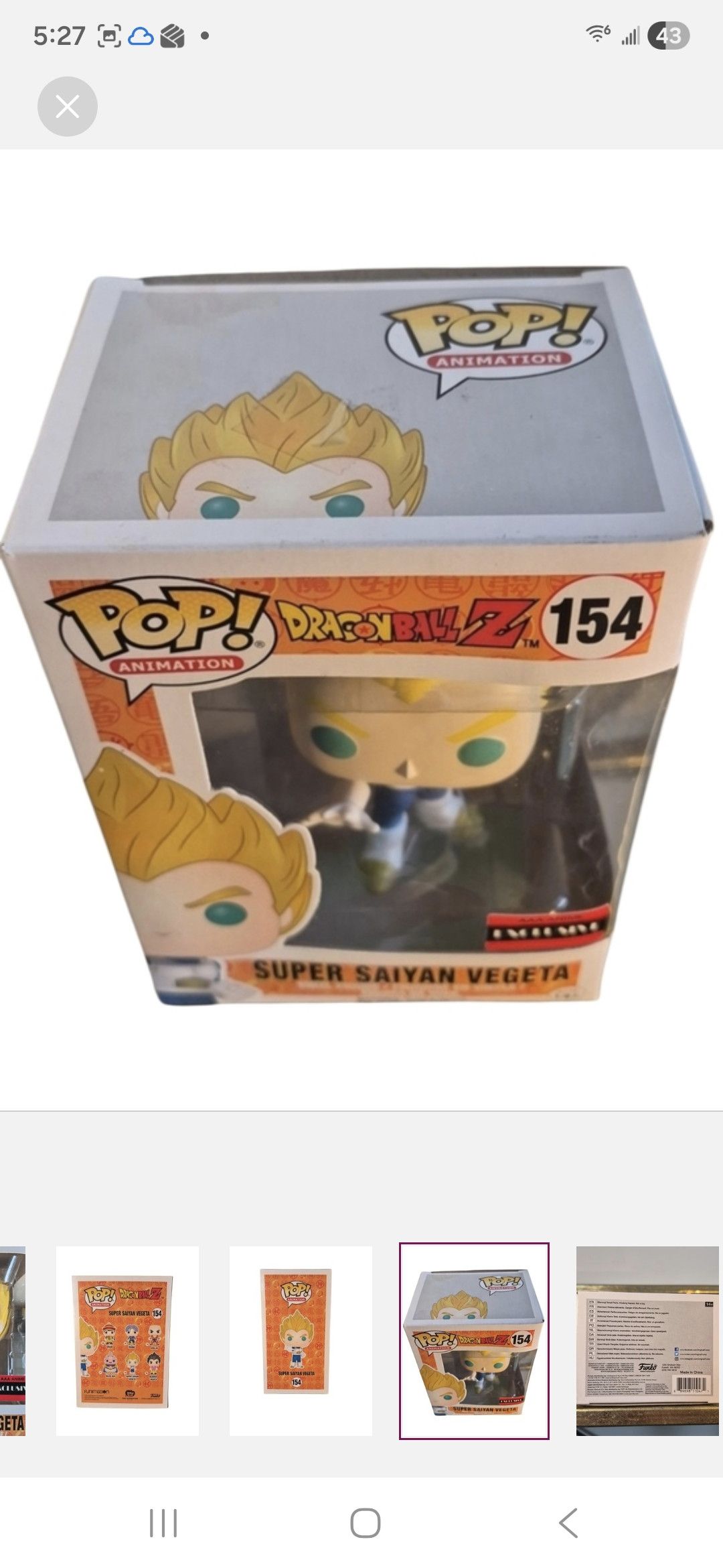 Other Funko × Dragon Ball Z Super S Vegeta Funko Vinyl Figure Size ONE SIZE - 5 Thumbnail