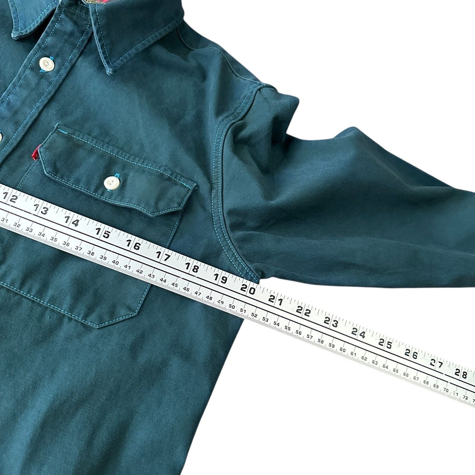 Levi's Levi's Work Shirt Small Teal Work To Be Done Garment Dyed Size US S / EU 44-46 / 1 - 9 Thumbnail