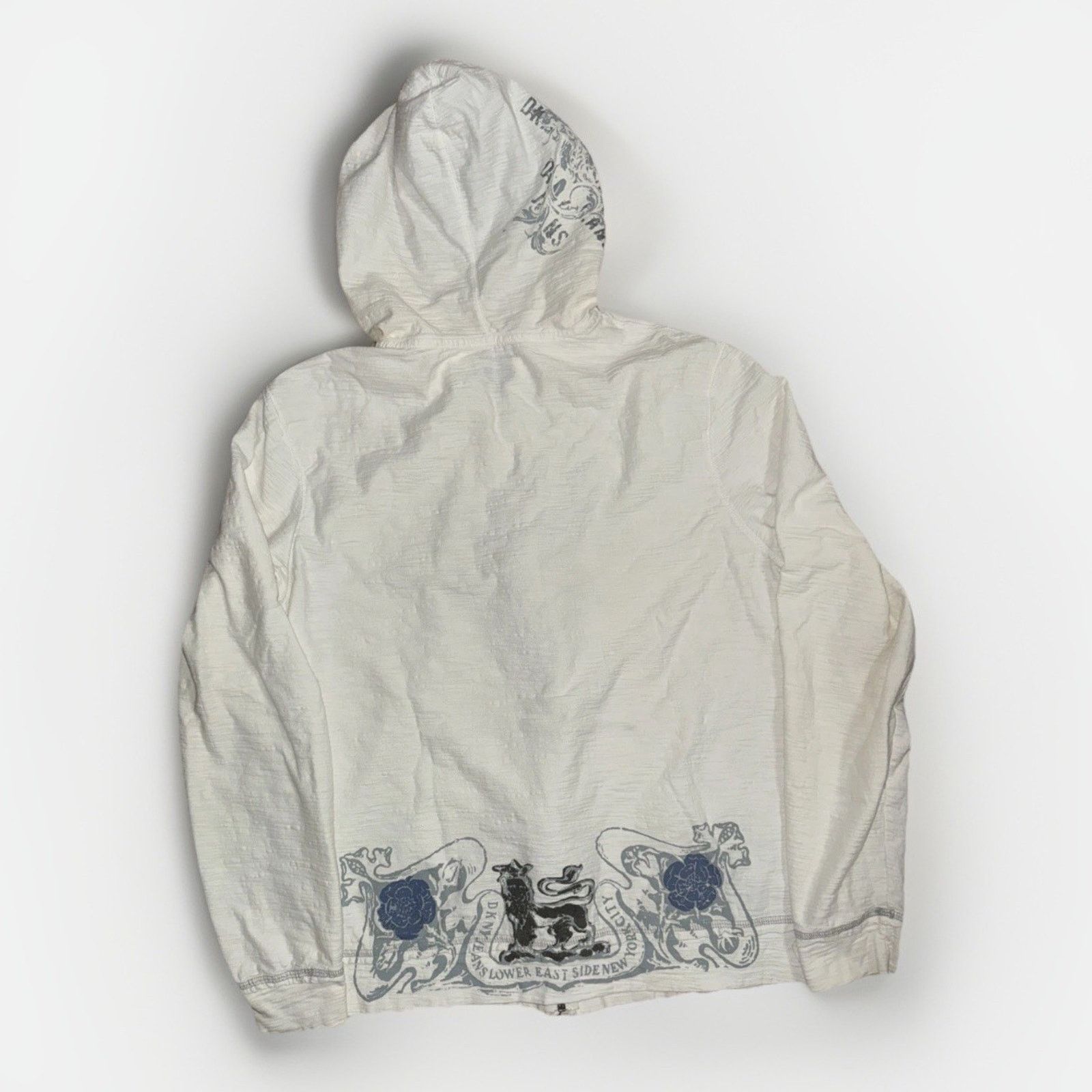DKNY × Vintage Vintage DKNY Jeans Full Zip Hoodie White L Gothic Y2K Size US L / EU 52-54 / 3 - 6 Thumbnail