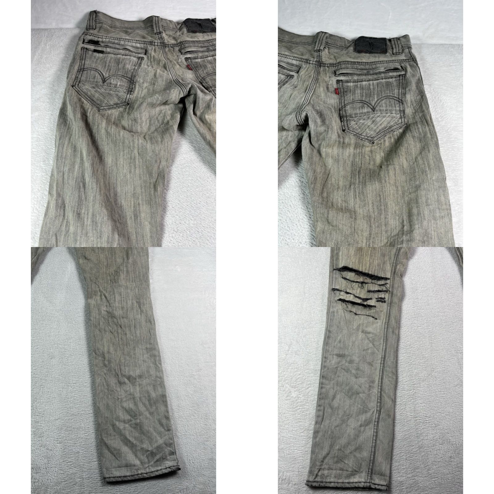 Levi's Levi's 511 Jeans Slim Skinny 29x32 Men Gray Distressed Charcoal Size US 29 - 9 Thumbnail
